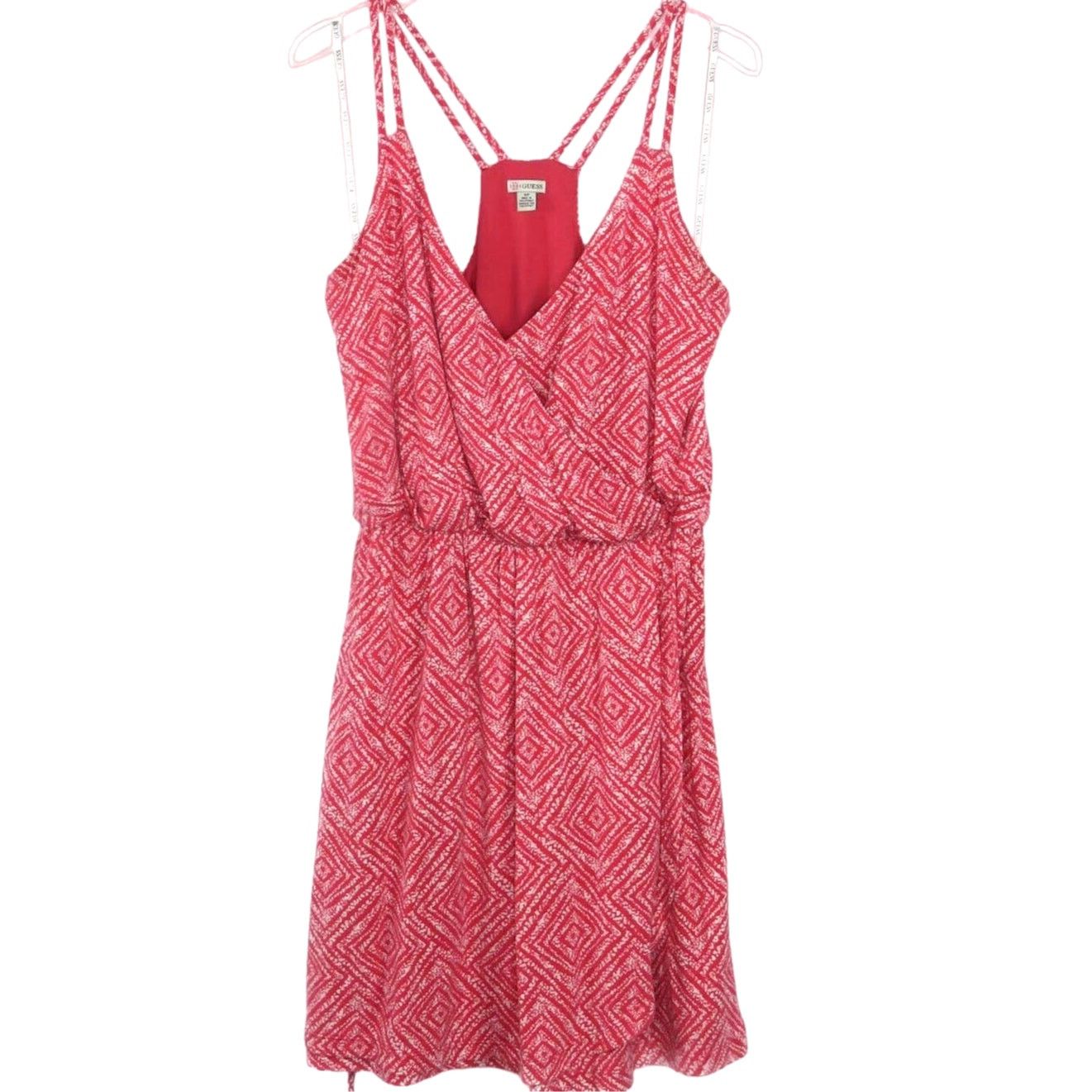 Guess Guess Pink Geometric Surplice Mini Dress Small Barbiecore Size S / US 4 / IT 40 - 4 Thumbnail