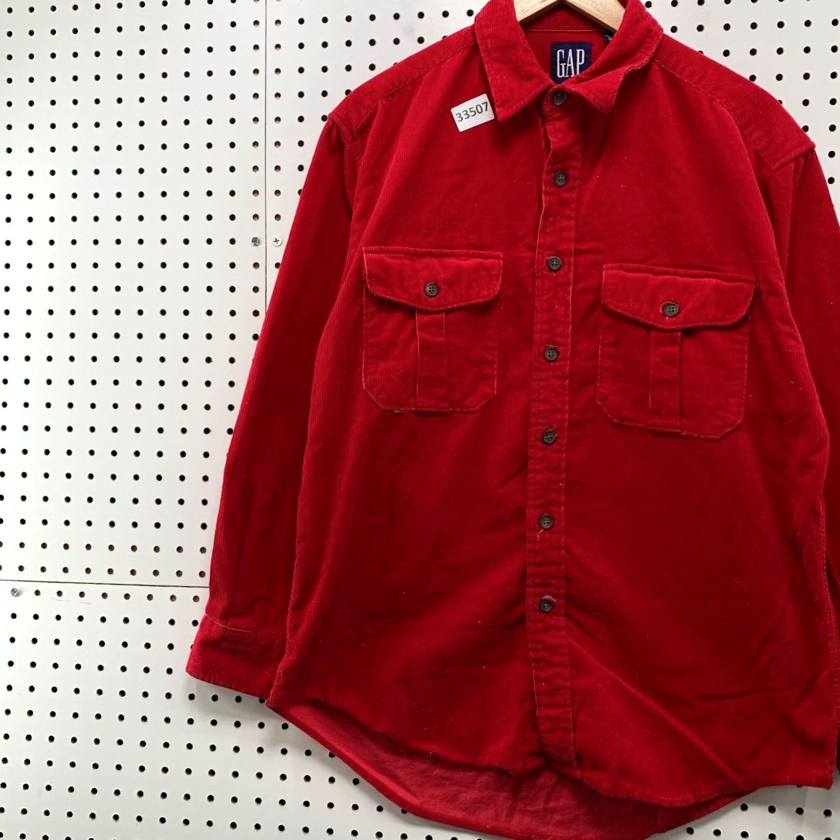Gap VINTAGE Gap Corduroy Button-Up Shirt Mens M Red Pocket 90s Button-Up N/A Size US M / EU 48-50 / 2 - 3 Thumbnail