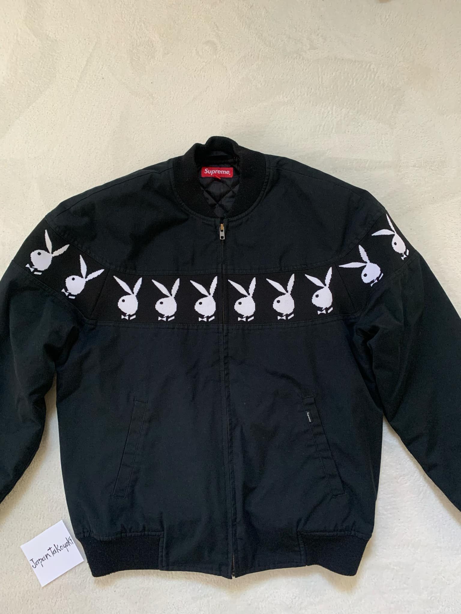 Supreme Supreme x Playboy Crew Jacket black M SS19 | Grailed