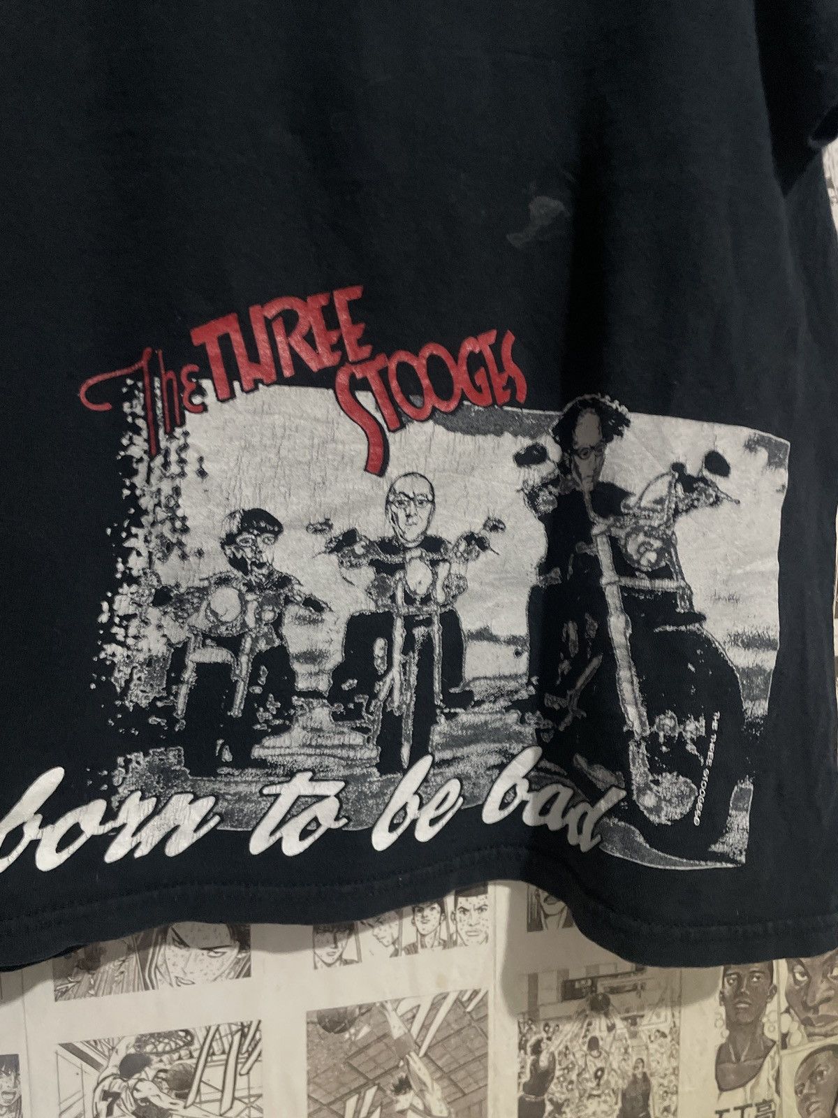 Band Tees × Japanese Brand × Vintage Vtg The Three Stooges "Born to Be Bad" T-Shirt Mens XL Size US XL / EU 56 / 4 - 2 Thumbnail