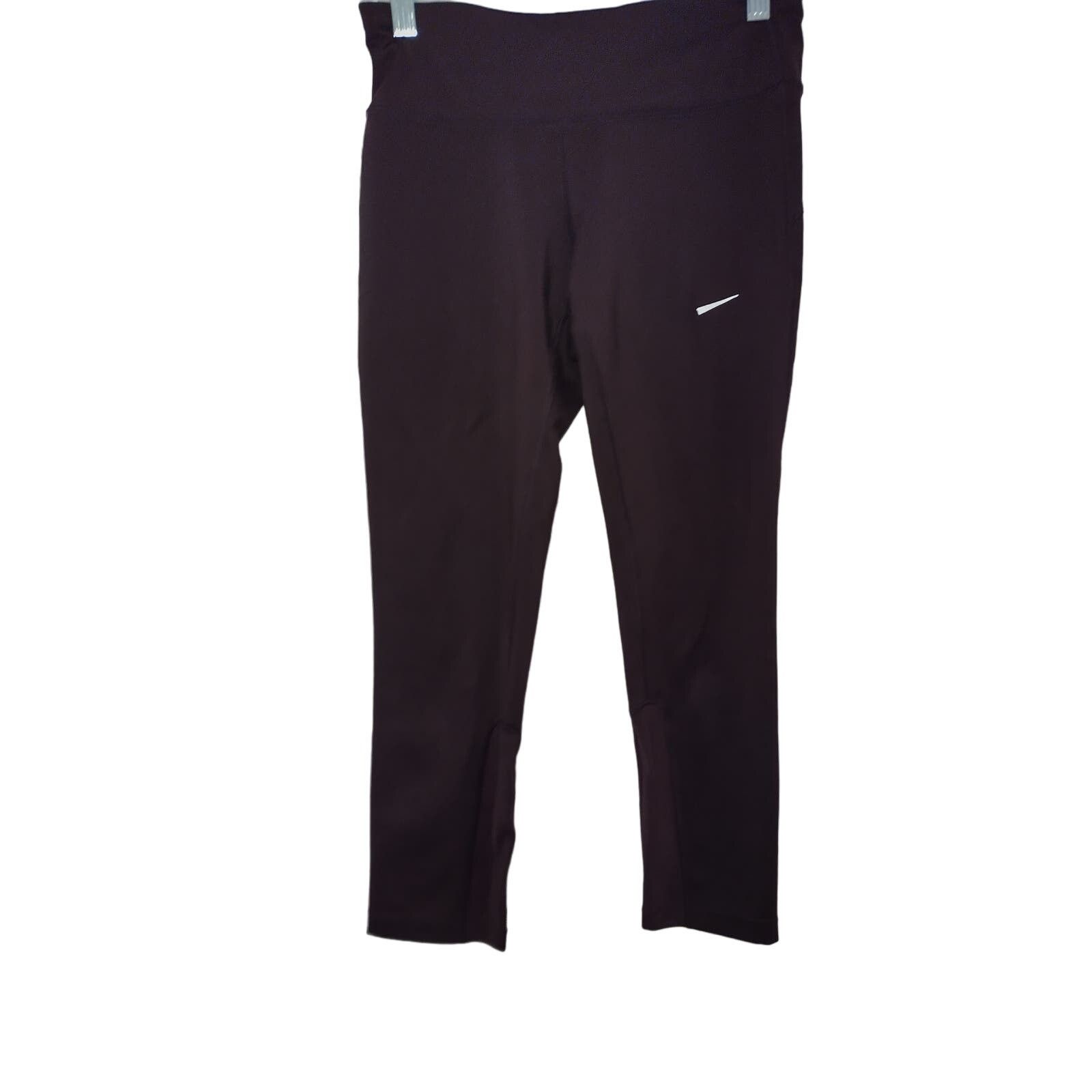 Nike Nike Women Pull On Leggings Swoosh Logo Elastic Waist Brown Size 27" / US 4 / IT 40 - 1 Thumbnail