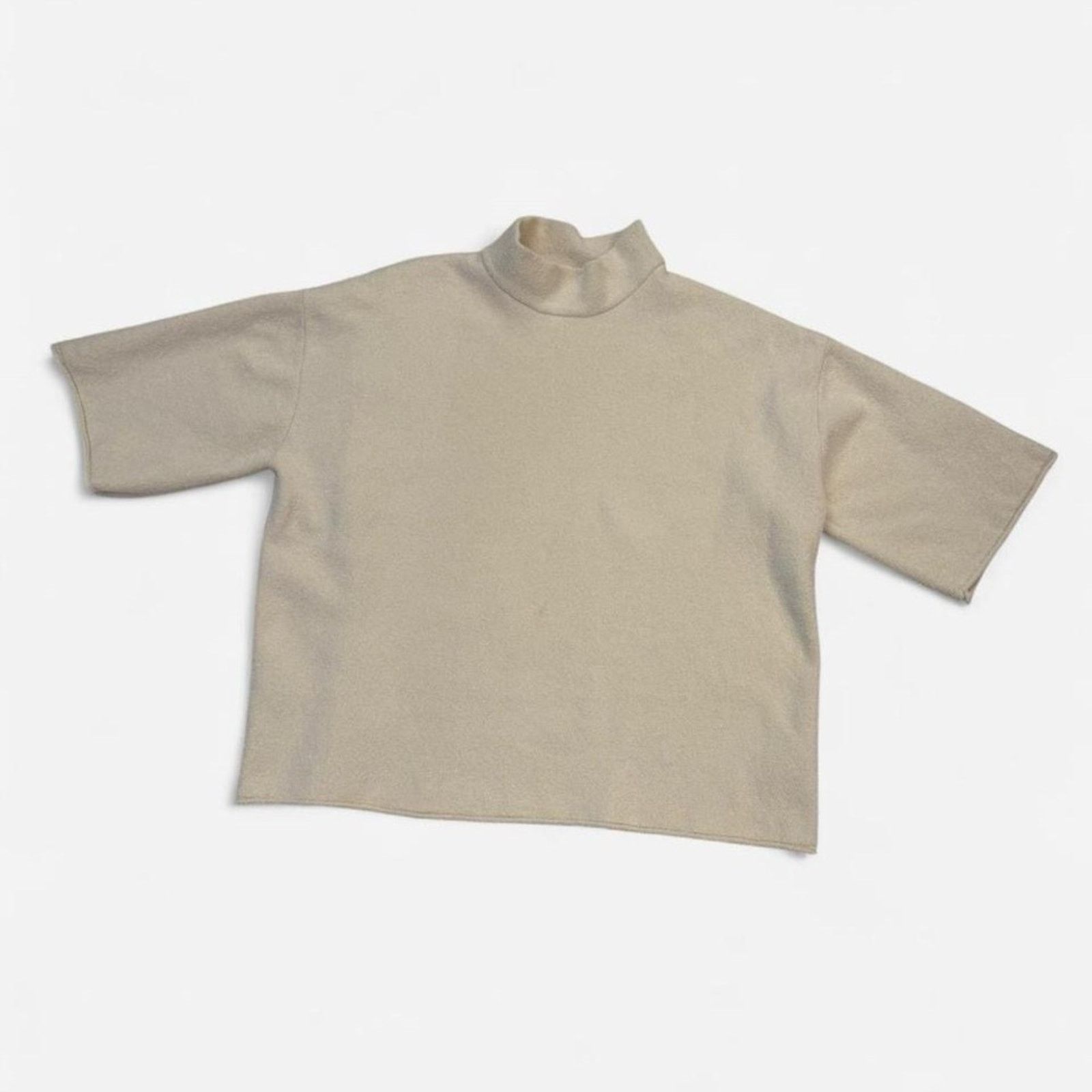 Zara Zara Cream Textured Knit Top/Sweater Size Large Boxy Fit Size L / US 10 / IT 46 - 1 Thumbnail