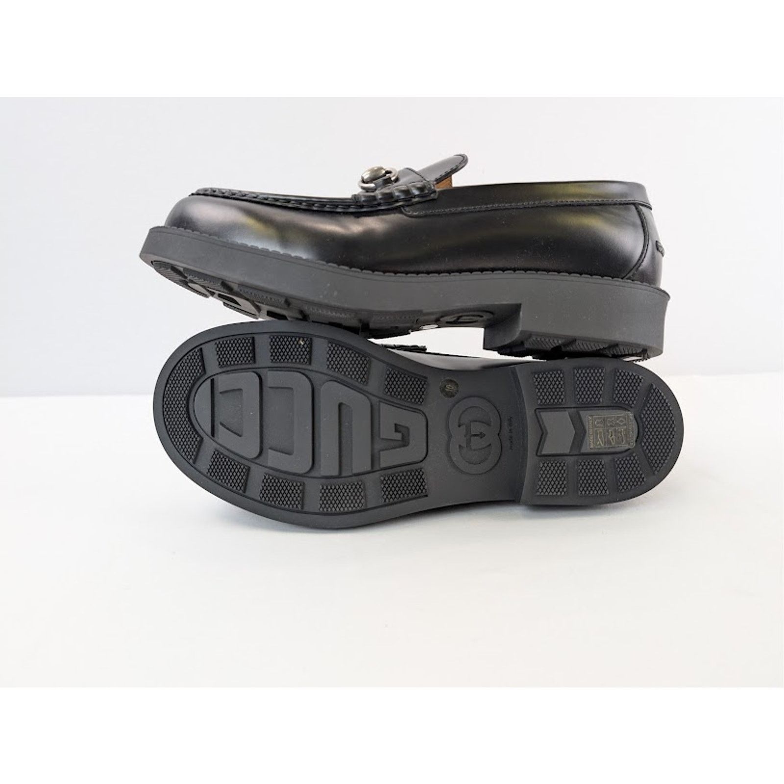 Gucci o1rshd1 Leather Taemin Moccasin Horsebit Loafer Boots Nero Size US 11 / EU 44 - 13 Thumbnail