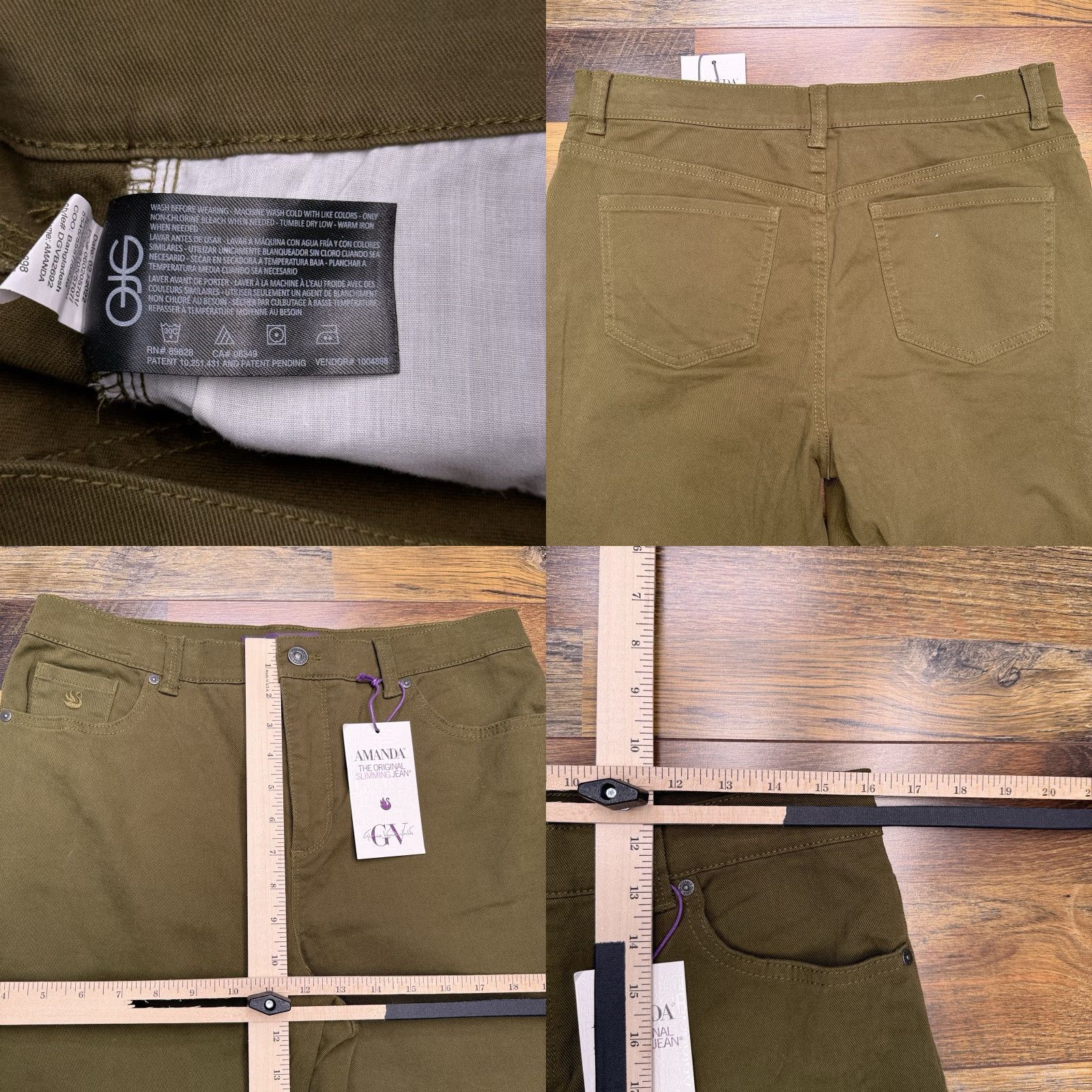 Gloria Vanderbilt Gloria Vanderbilt Amanda The Original Slimming Jean 12S Green Stretch New Size 34" / US 12 / IT 48 - 8 Thumbnail