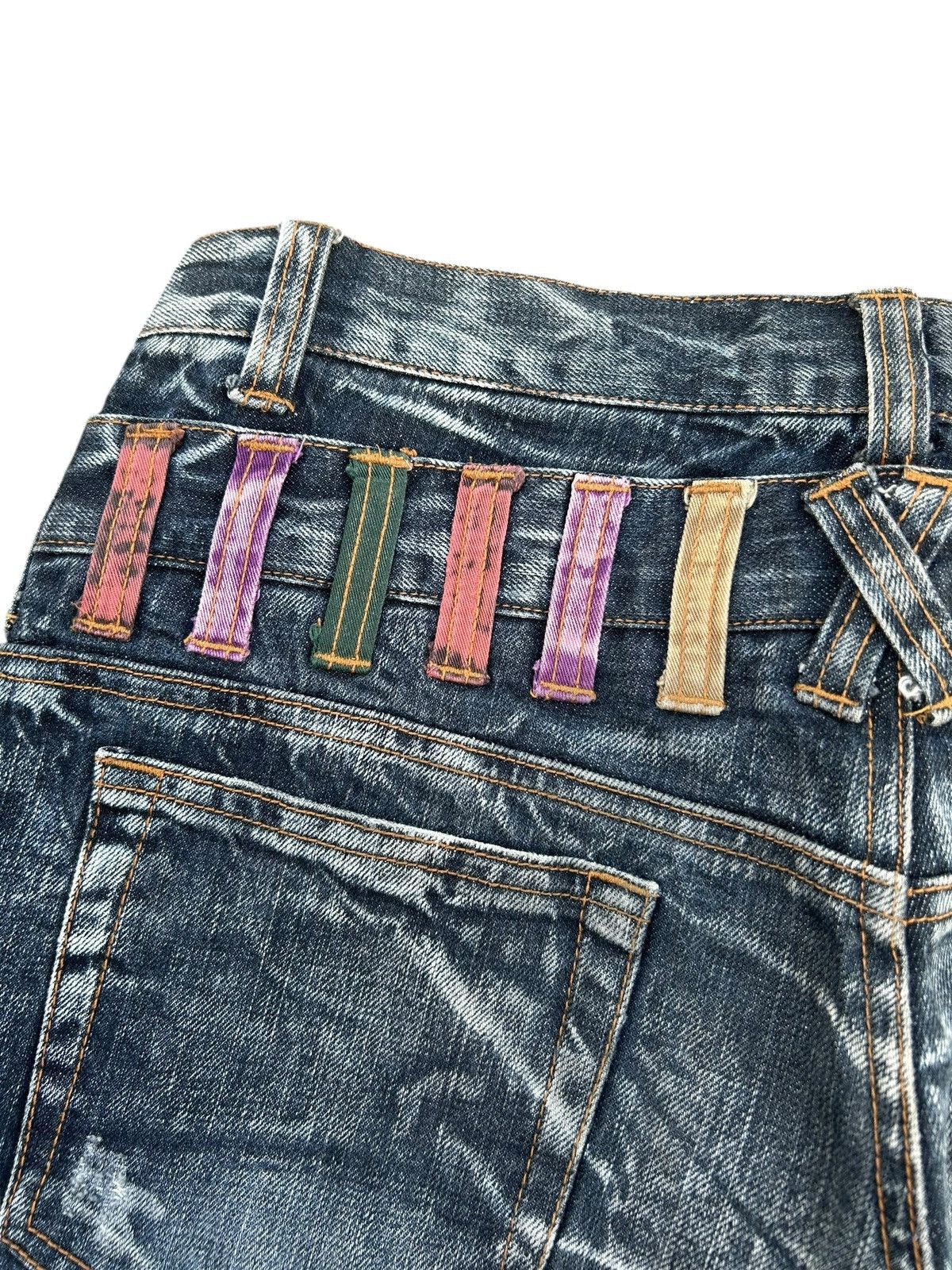 Kapital Nylaus Double Waist Japanese Punk Distressed Denim Jeans Size US 34 / EU 50 - 16 Thumbnail