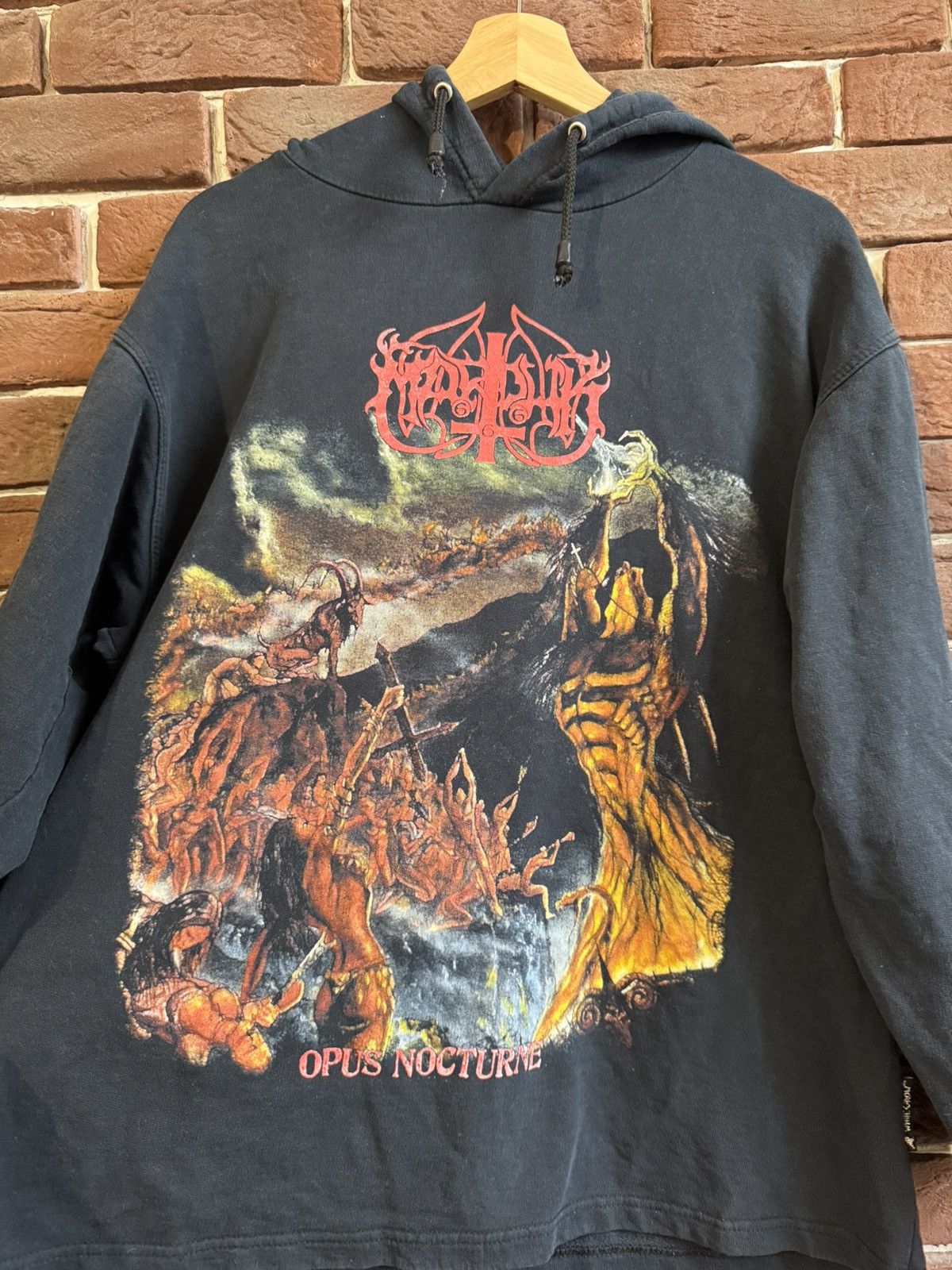 Band Tees Rare Vintage 00s Marduk Opus Nocturn Black Metal Band Hoodie Size US L / EU 52-54 / 3 - 4 Thumbnail