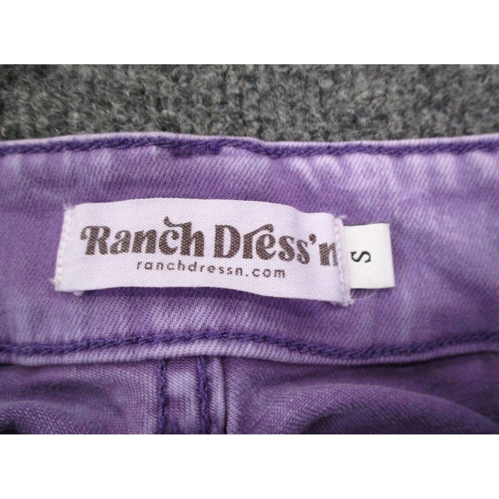 Vintage Ranch Dress'n Jeans Womens S Denim Work Flare Wide Leg Bootcut 5-Pocket Denim Cotton Modal Spandex Purple Vintage No Size 42" / US 20 - 7 Thumbnail