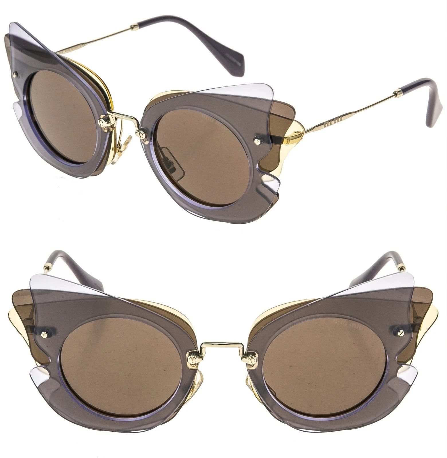 Miu Miu MIU MIU MU02SS COLLECTION 02S Brown Mirrored Sunglasses Size ONE SIZE - 1 Thumbnail