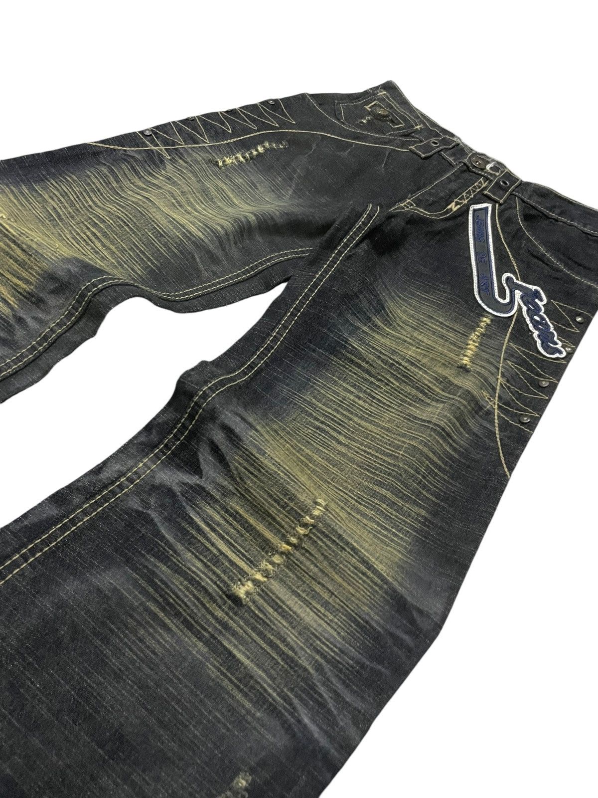 Japanese Brand Jeans De Art Mud Wash Whiskers Loose Jeans Size US 29 - 3 Thumbnail