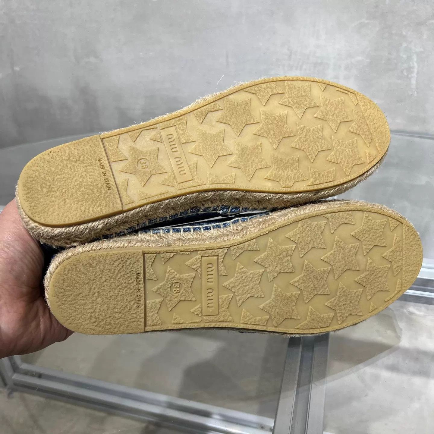 Miu Miu MIU MIU blue denim allover print fisherman EU38 Size US 7.5 / IT 37.5 - 7 Thumbnail
