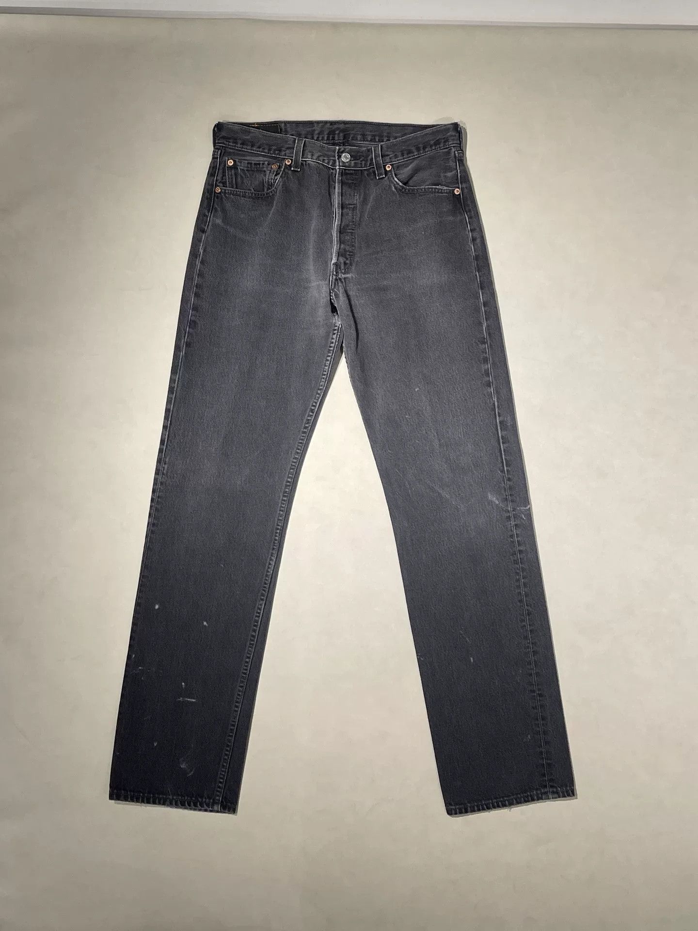 Levi's LEVI'S 501 Straight Black Gray Jeans Size US 34 / EU 50 - 1 Thumbnail