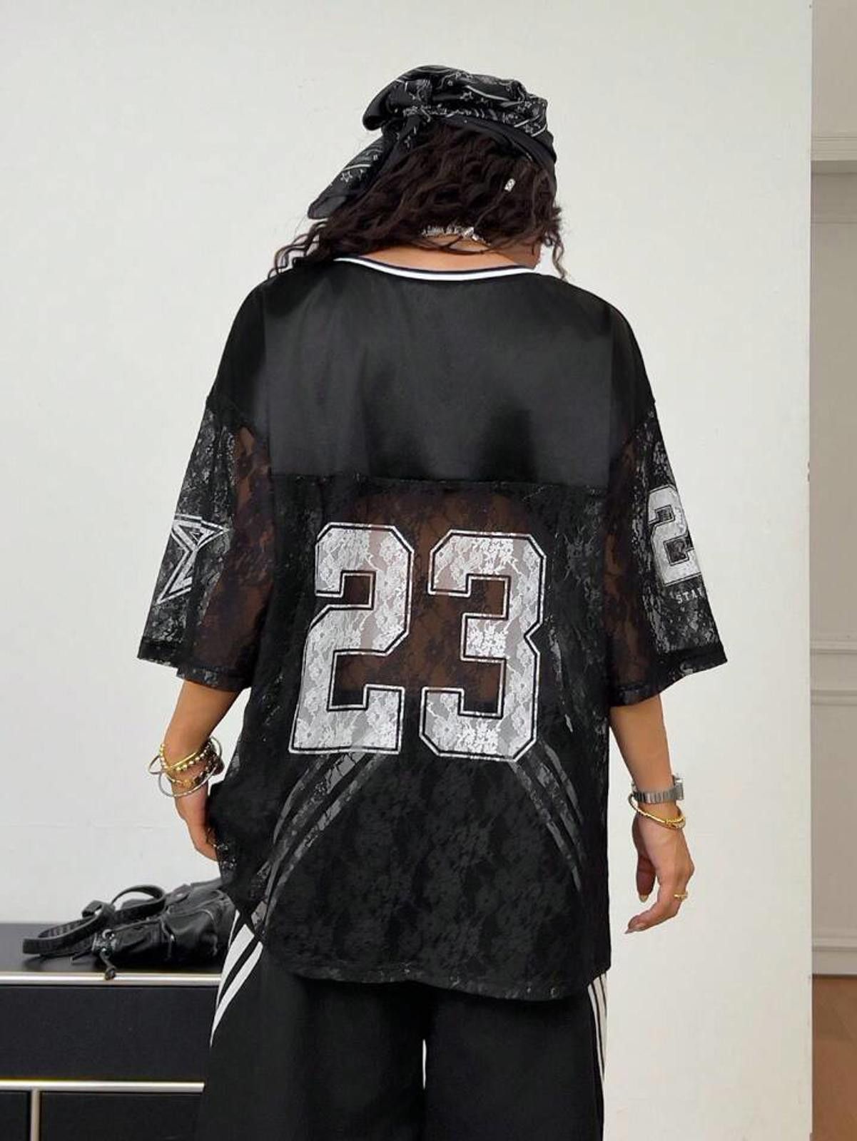 Other Genius 23 Lace Top Sexy Jersey Size ONE SIZE - 5 Thumbnail