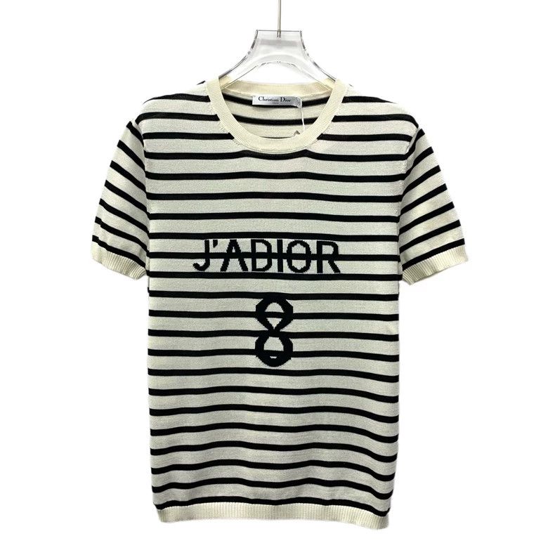 Dior Dior Color-blocked striped letter inlaid mulberry silk rou Size S / US 4 / IT 40 - 1 Thumbnail