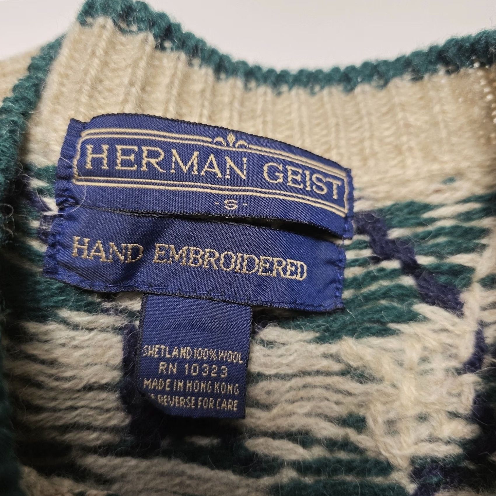 Vintage VINTAGE Herman Geist Women's Cardigan Sweater Small Hand Embroidered 100% Wool Size S / US 4 / IT 40 - 3 Thumbnail