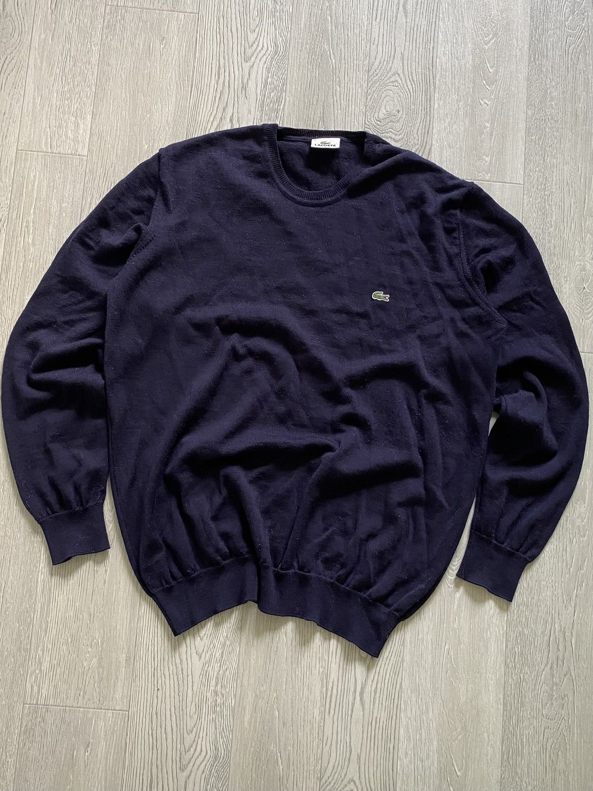 Lacoste Lacoste Vintage Knit Sweater Navy Colour Basic Logo Size US L / EU 52-54 / 3 - 1 Thumbnail