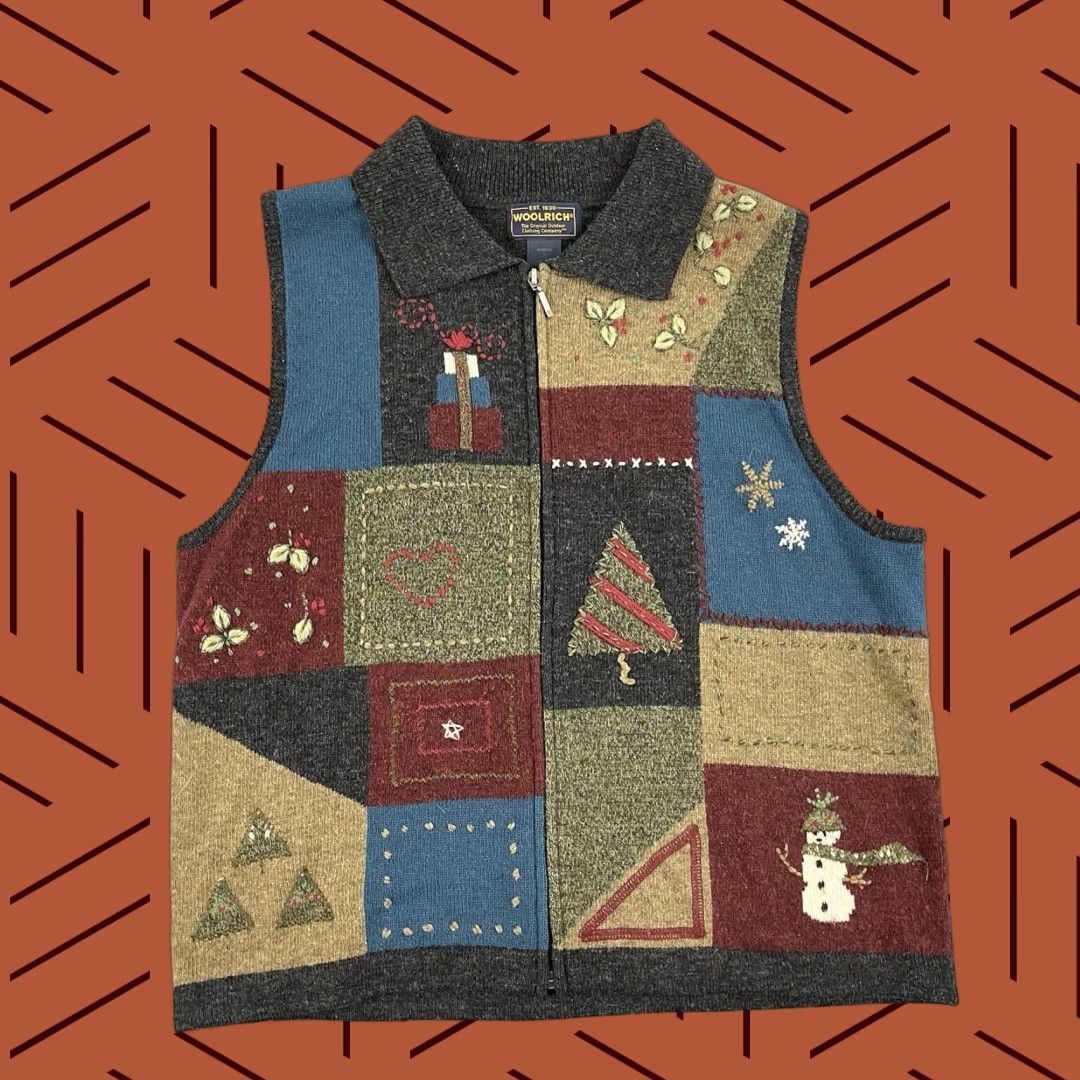 Vintage VINTAGE WOOLRICH Vest Womens Large Gray Fall Winter Holidays Grandma Retro 90s Size L / US 10 / IT 46 - 1 Thumbnail