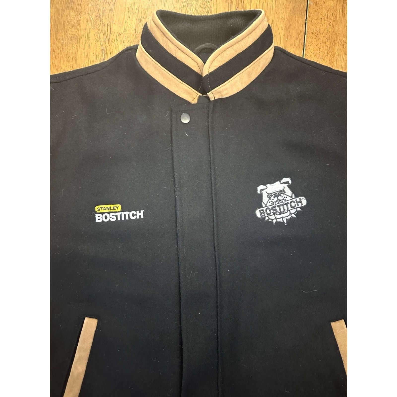 Vintage VINTAGE Stanley Tools Bostitch Bulldog Wool Blend Bomber Jacket Large Size US L / EU 52-54 / 3 - 3 Thumbnail