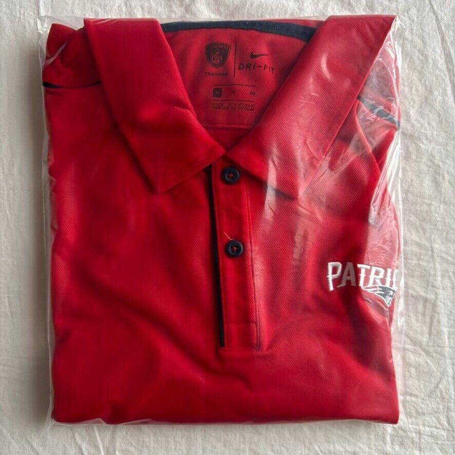 Nike Nike Patriots Dri-Fit On-Field Polo Top Mens L NFL Football Size ONE SIZE - 12 Thumbnail