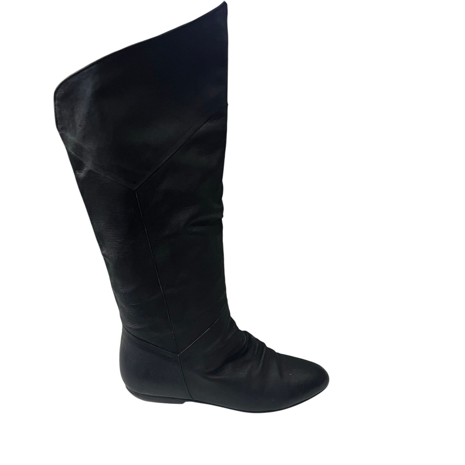 Other Vintage Sandra Miller 7.5 Black Leather Tall Riding Boots Size US 7.5 / IT 37.5 - 3 Thumbnail