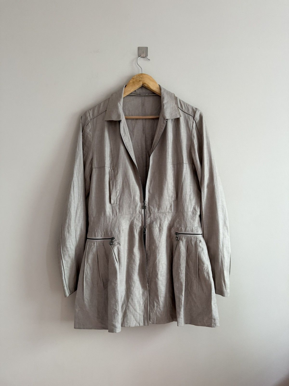 Sarah Pacini Sarah Pacini Linen Zip Jacket Tunic Avant-Garde Size M / US 6-8 / IT 42-44 - 1 Thumbnail