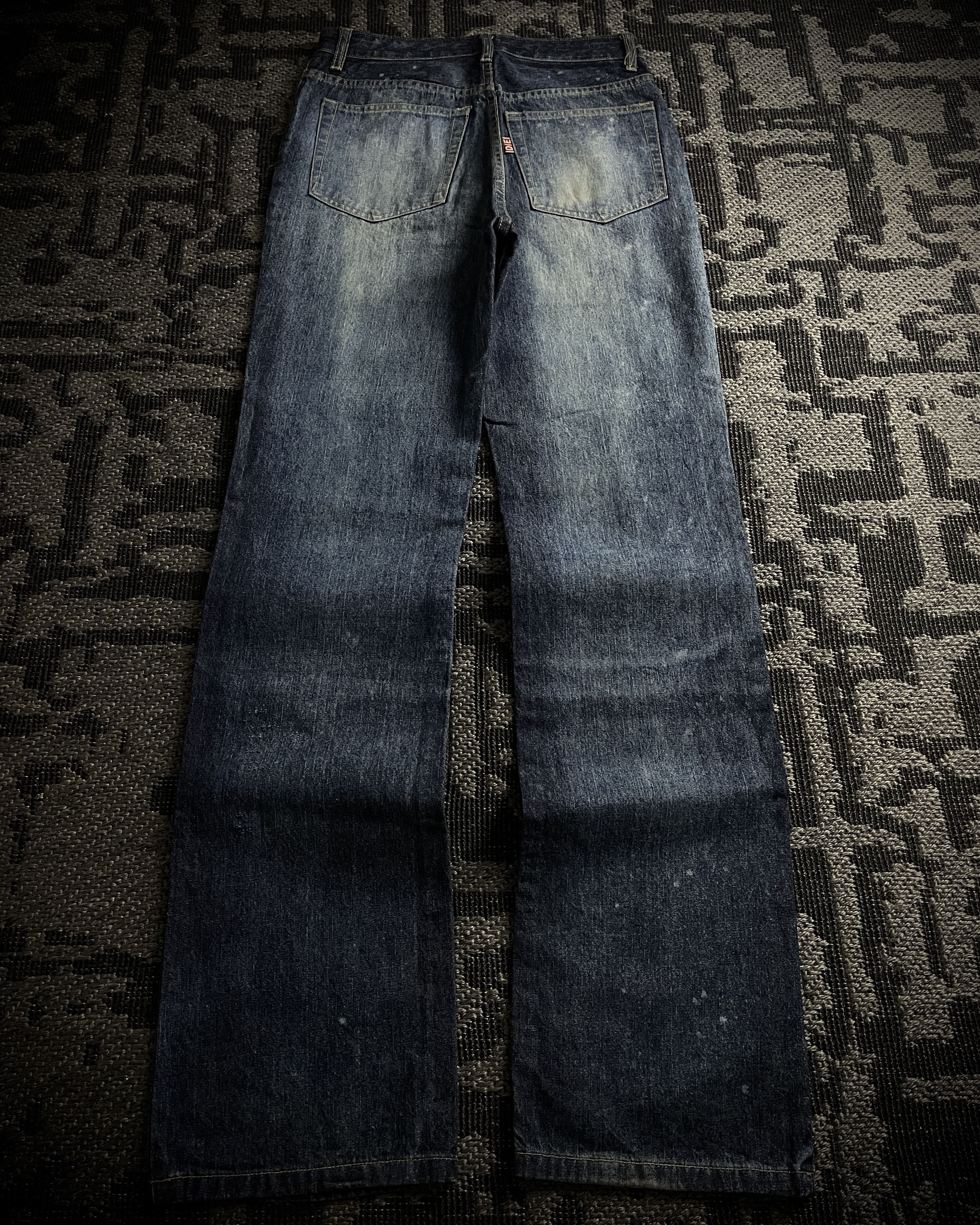 Japanese Brand H.Naoto+Die Skull Poem Print Slim Straight Jeans Size US 28 / EU 44 - 4 Thumbnail