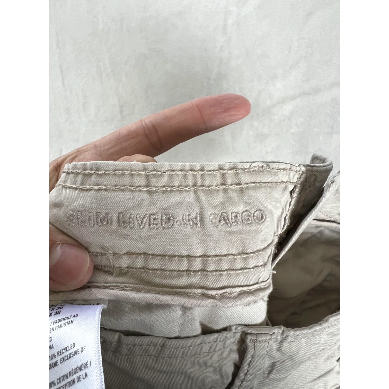 American Eagle Outfitters American Eagle Slim Lived-In Cargo Pants Mens 28x29 Beige Stretch Casual Size US 28 / EU 44 - 6 Thumbnail