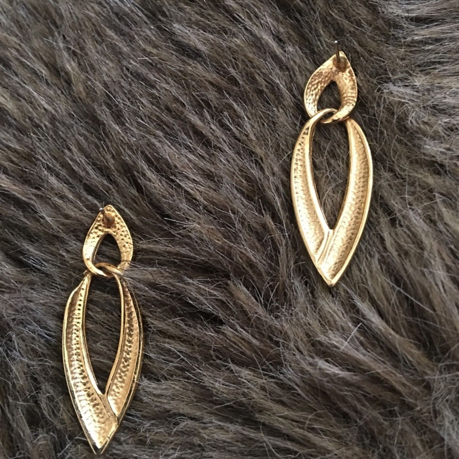 Vintage Vintage 80s gold tone black enamel earrings Size ONE SIZE - 3 Thumbnail