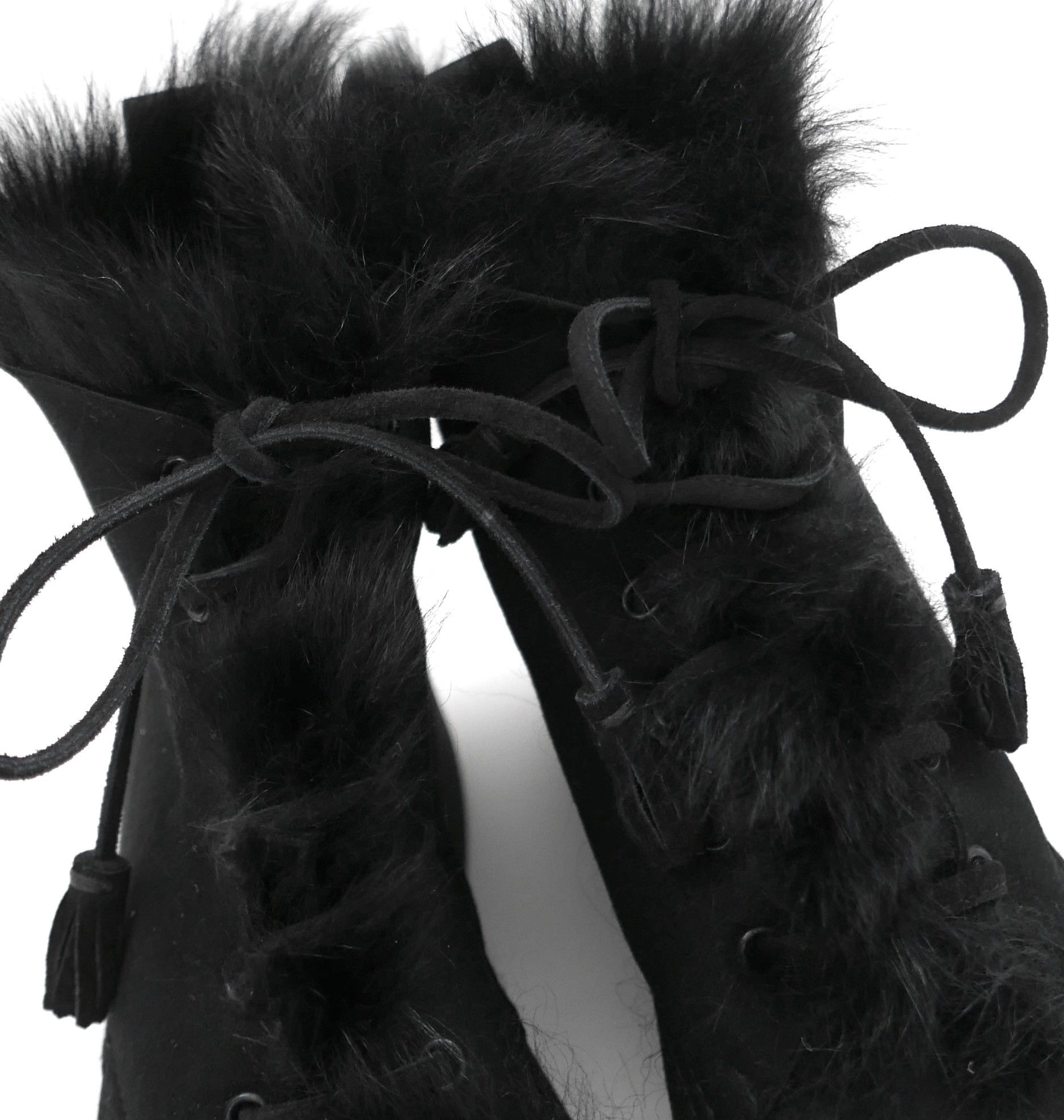 Pedro Garcia Pedro Garcia Black Shearling Lined Flat Ankle Boots Size US 8 / IT 38 - 4 Thumbnail