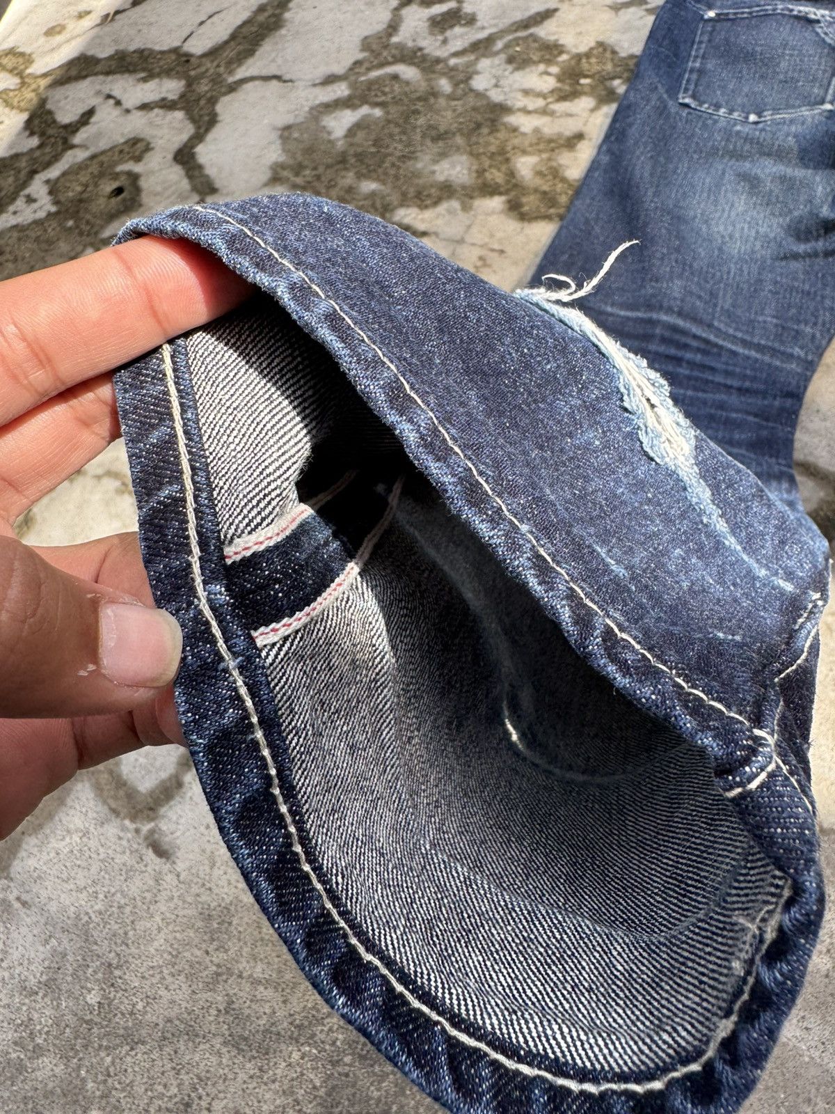 Japanese Brand Paul Smith Red Ear Selvedge Patchwork Selvedge Size US 33 - 8 Thumbnail