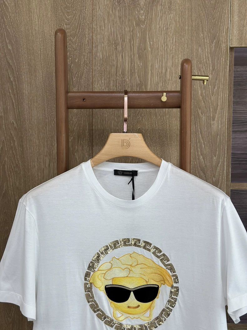 Versace Versace Men's crew neck white embroidered short-sleeved T- Size L / US 10 / IT 46 - 4 Thumbnail