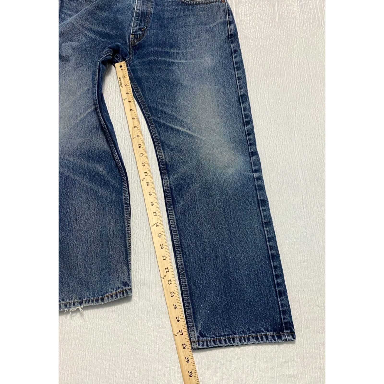 Levi's Levi's 505 Jeans Size 38×28 Blue Regular Fit Straight Whiskers Denim 5-Pocket Design Mens Size US 38 / EU 54 - 5 Thumbnail