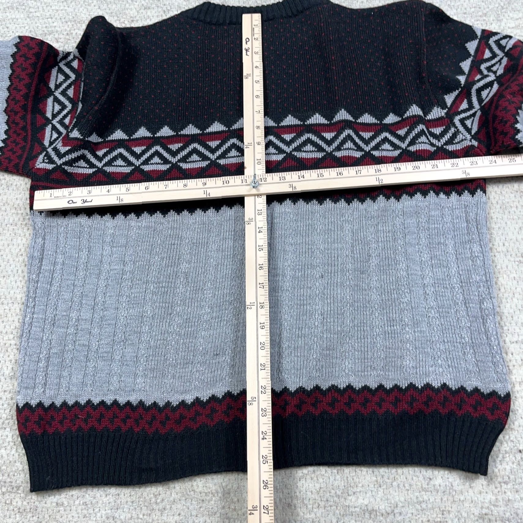 Vintage VINTAGE Rob Winter Geometric Grandpa Sweater Men M Gray Black Knit Pullover Long Sleeve 90s Hip Hop Retro Designer Cosby Size US M / EU 48-50 / 2 - 6 Thumbnail