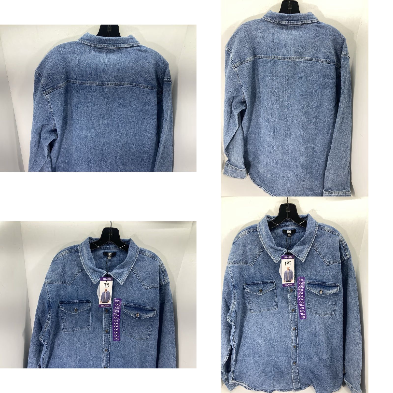 Frye Frye Denim Shirt Men 2XL Blue Button Long Sleeve Stretch Medium Wash NWT Shirt Shirt Size US XXL / EU 58 / 5 - 9 Thumbnail