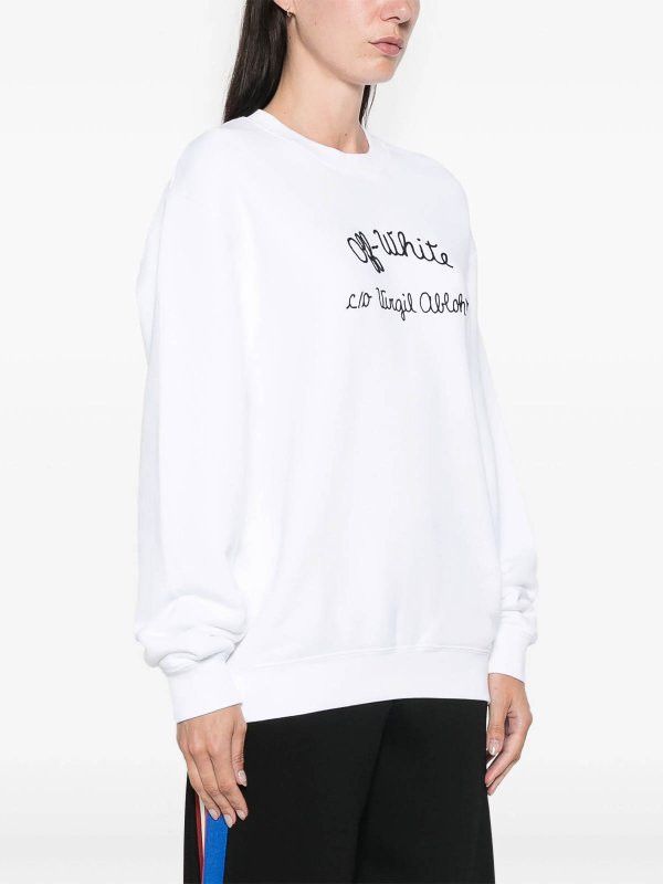 Off-White o1y1225 Logo Sweatshirt in White Size S / US 4 / IT 40 - 2 Thumbnail