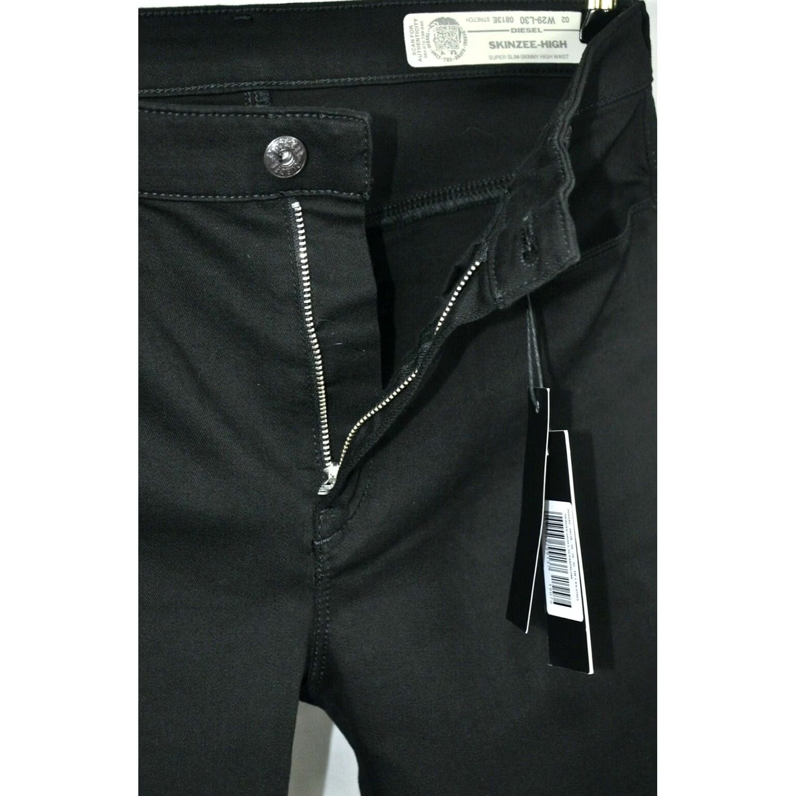 Diesel Diesel Skinzee High 0813E Stretch Super Slim Skinny High Waist W29/L30 Jeans Women Slim Stretch Black 93%Cotton 5%Polyester 2%Elastane Size ONE SIZE - 5 Thumbnail