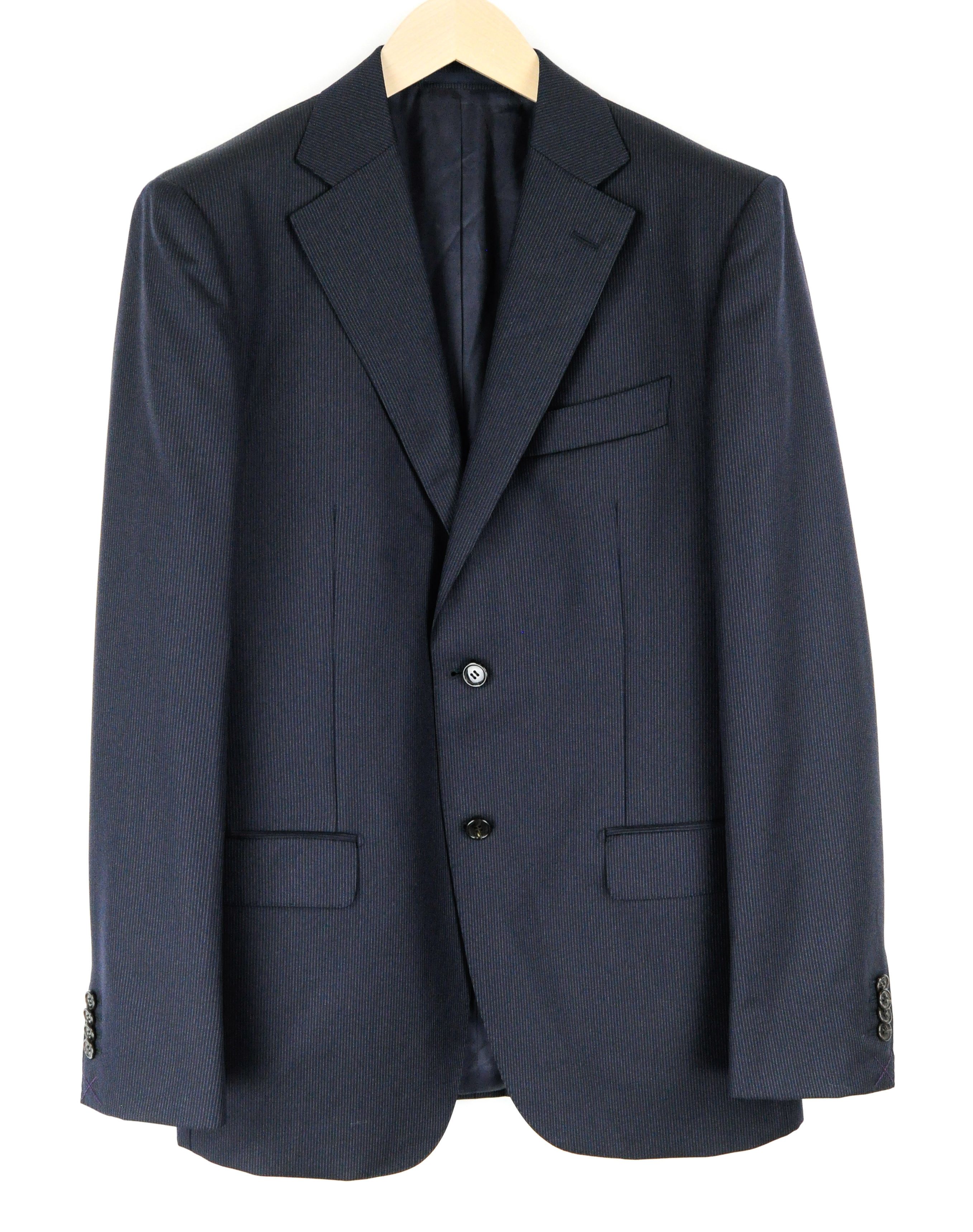 Suitsupply NAPOLI UK40L Wool Super110 Striped Navy Blazer 56077 Size 40L - 1 Thumbnail