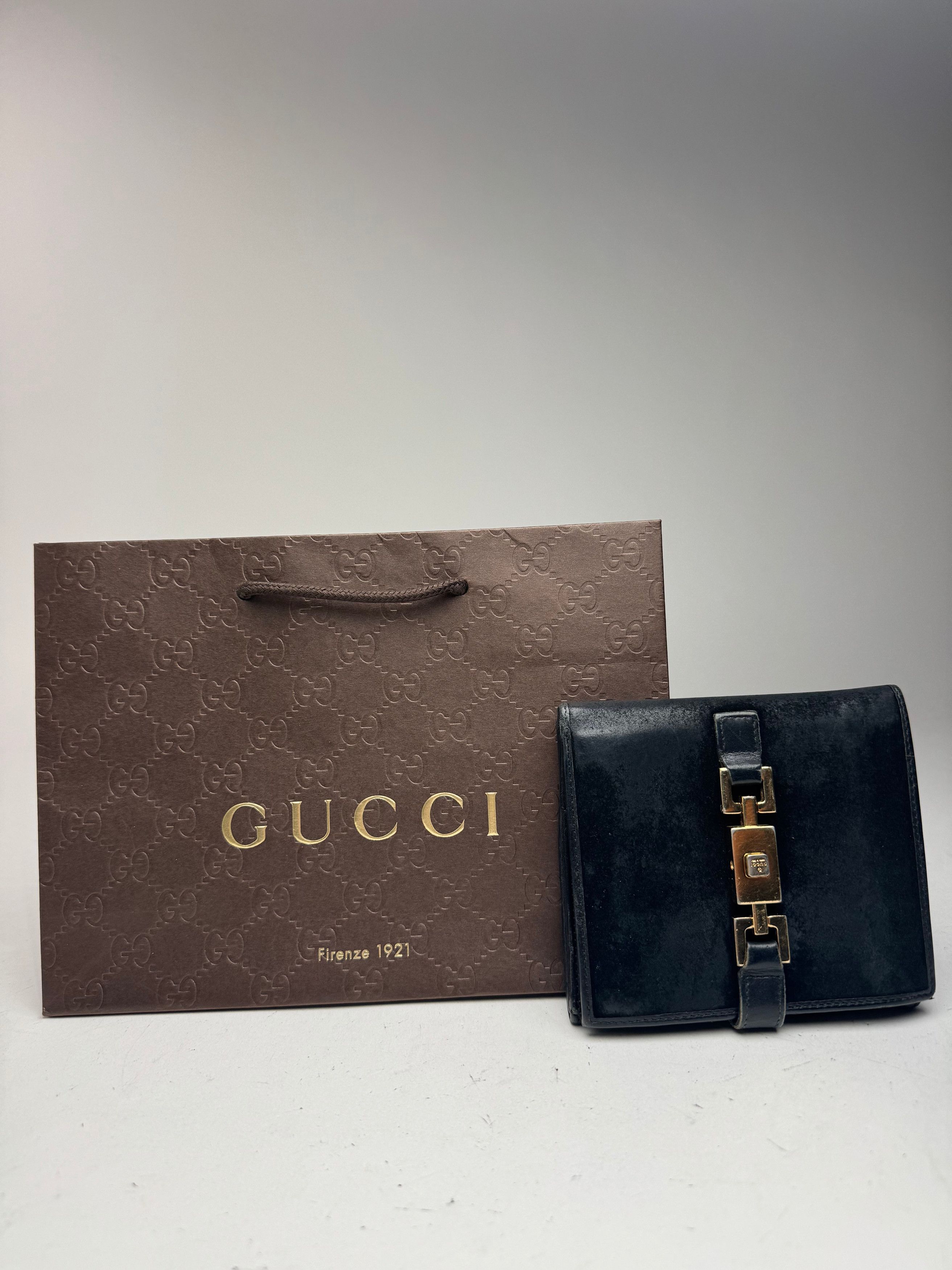 Gucci Vintage Jackie leather wallet black Size ONE SIZE - 1 Thumbnail