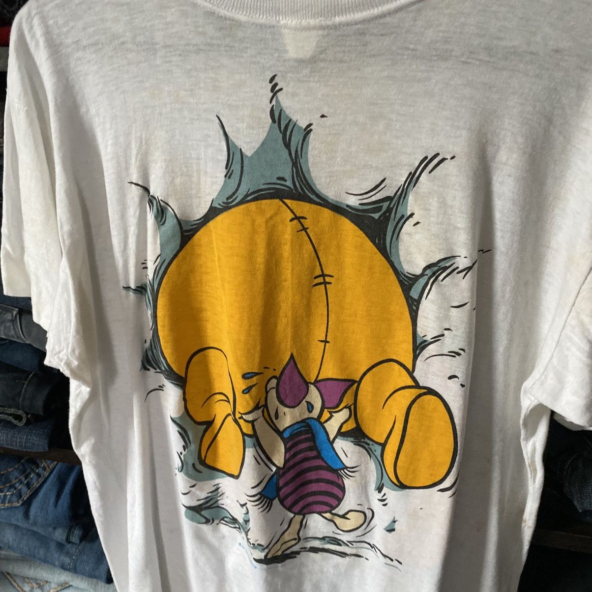 Disney Vintage Disney Winnie The Pooh 1986 big logo cartoon tee Size US M / EU 48-50 / 2 - 13 Thumbnail