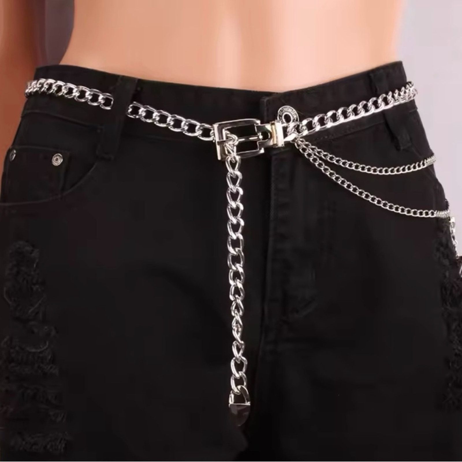 Other Multi Layer Chain Belts for Women Waistbands Long Tassel Size ONE SIZE - 2 Thumbnail