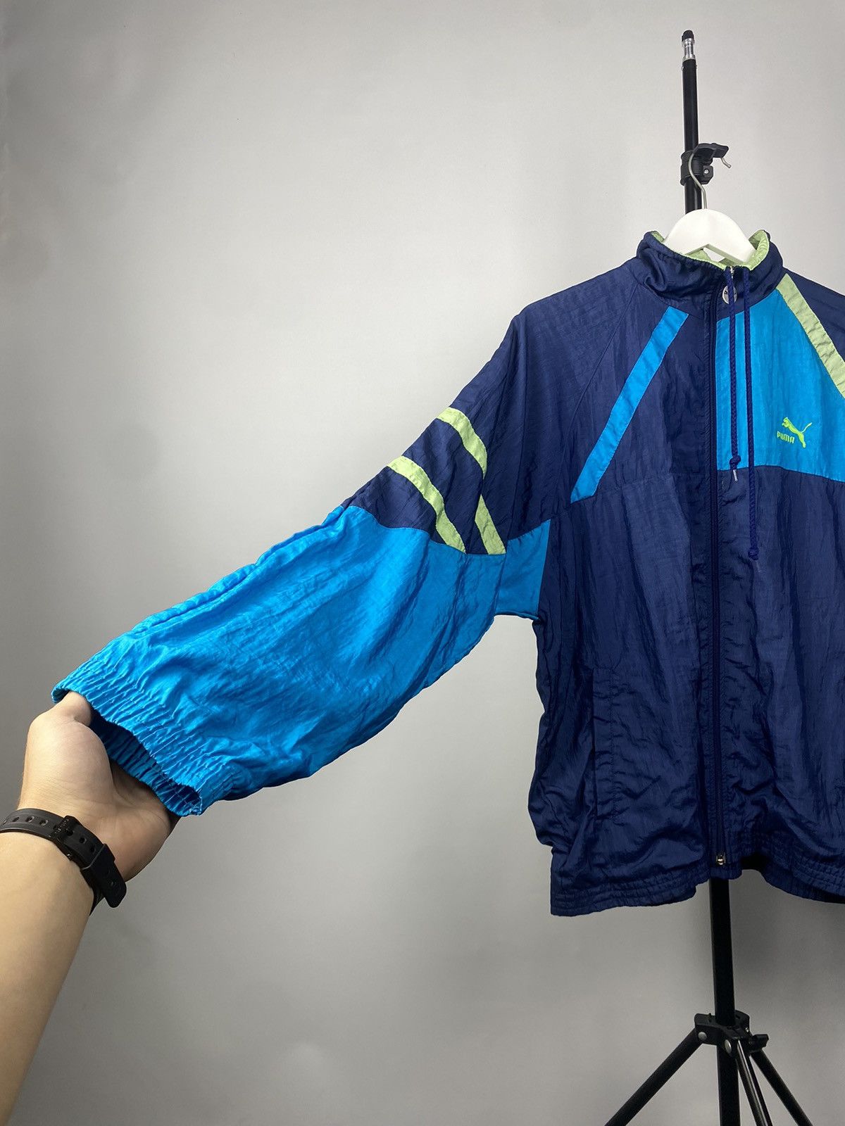 Puma × Vintage Vintage 90s PUMA Full Zip Retro Nylon Track Top Jacket Size US L / EU 52-54 / 3 - 2 Thumbnail