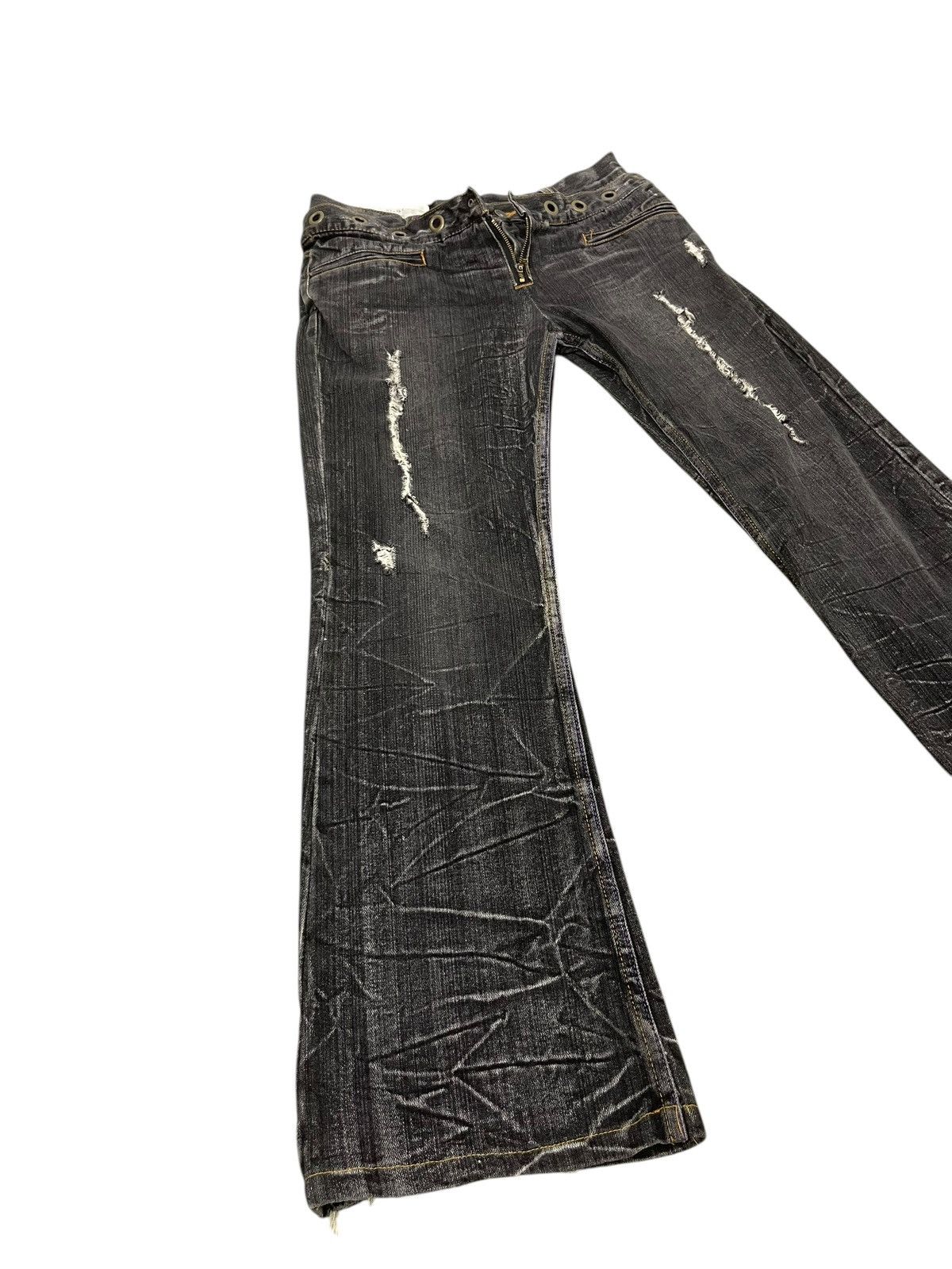 Japanese Brand Double Waist Flare Jeans Antful Distress Boot Cut 8🟦 Size US 31 - 1 Thumbnail