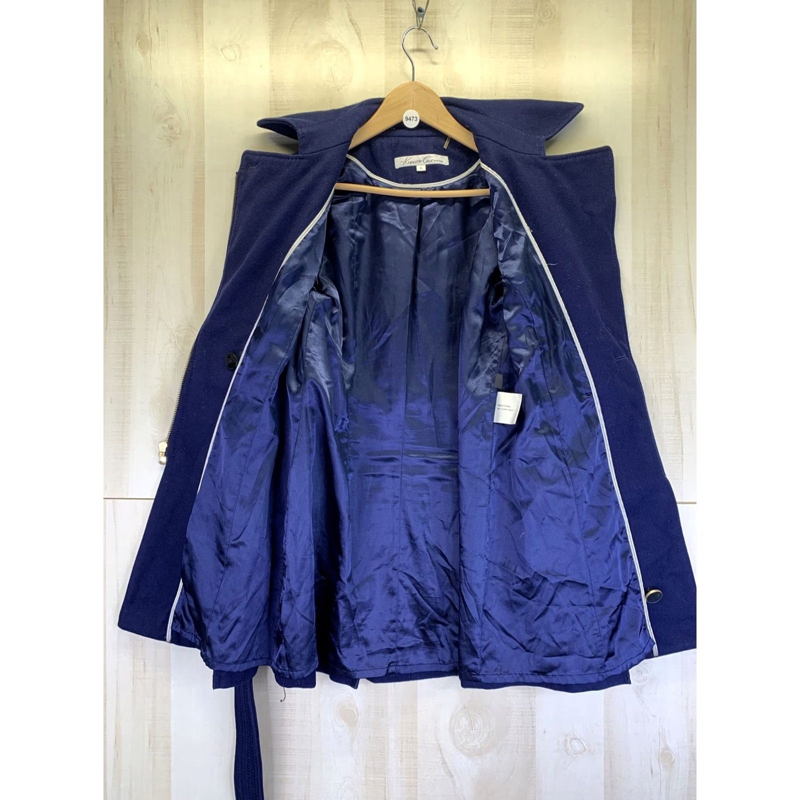 Kenneth Cole KENNETH COLE Blue Wool Blend Pleated Pea Coat Womens Size 6-9473 Coat, Wool Blend, Pleated, Blue, Regular, Women, Winter, Fall, 6 Size M / US 6-8 / IT 42-44 - 7 Thumbnail