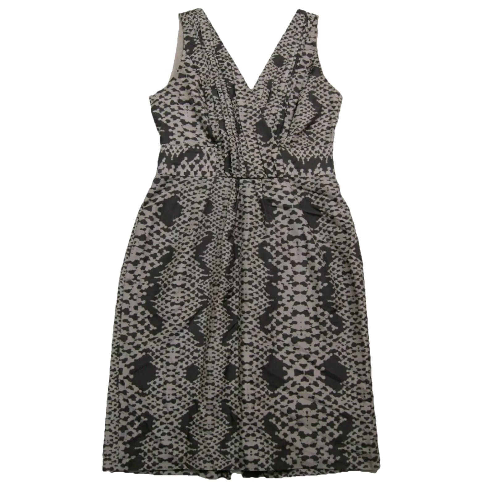 Banana Republic Banana Republic 100% Silk Grey Snake Print V-Neck Sleeveless Dress Women 6/M Size M / US 6-8 / IT 42-44 - 2 Thumbnail