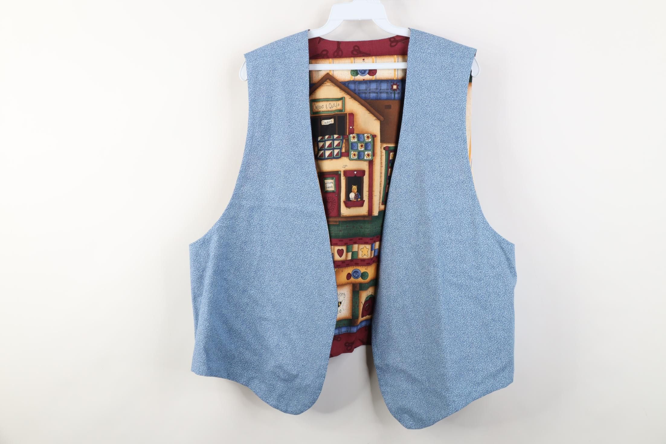 Vintage Vintage 90s Streetwear Reversible Cat Kitten Vest Jacket Size XL / US 12-14 / IT 48-50 - 13 Thumbnail