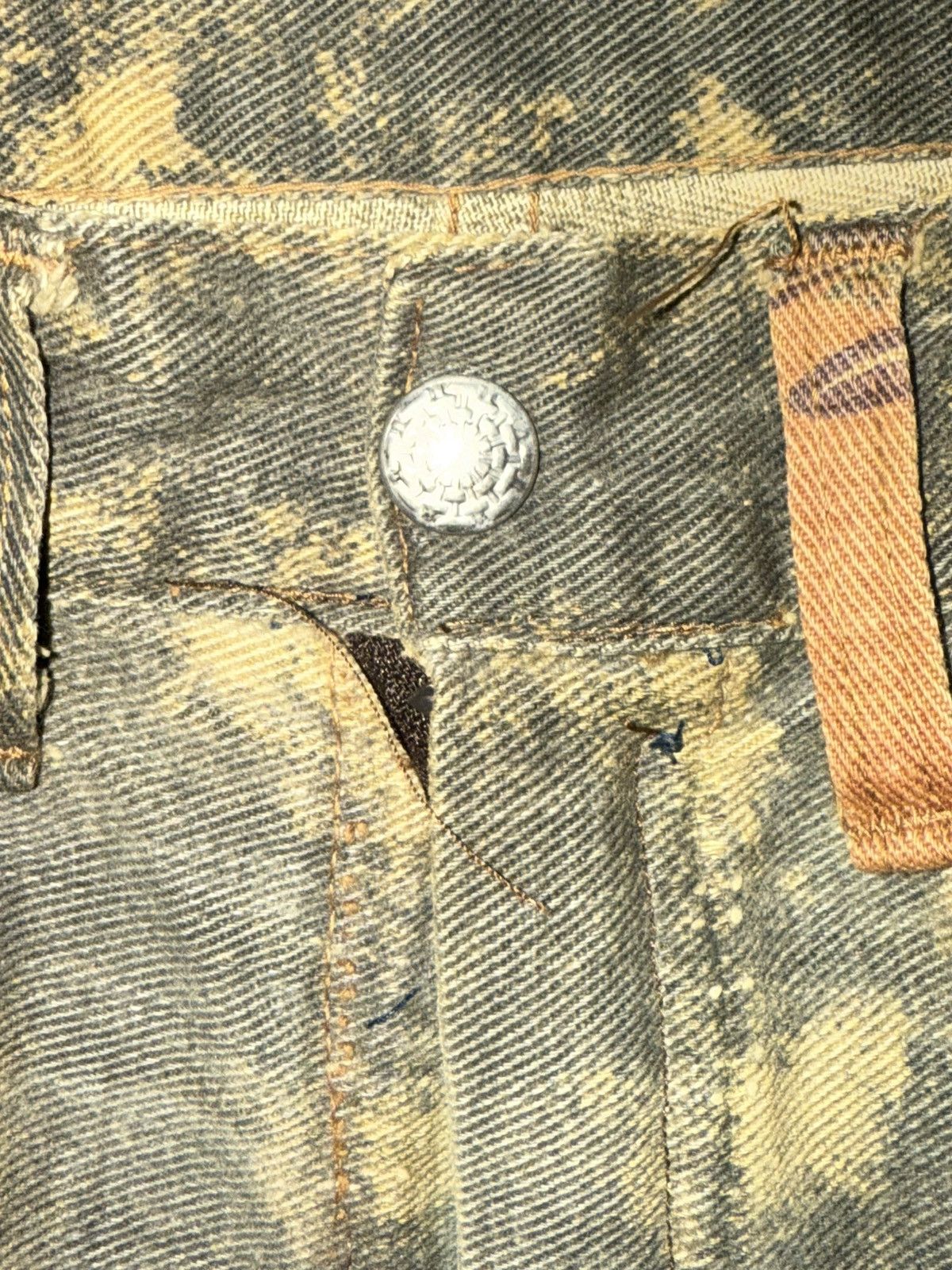 Other Vintage 70s Big Yank Patchwork Jeans Zig Zag Boho Rare Size 29" - 4 Thumbnail