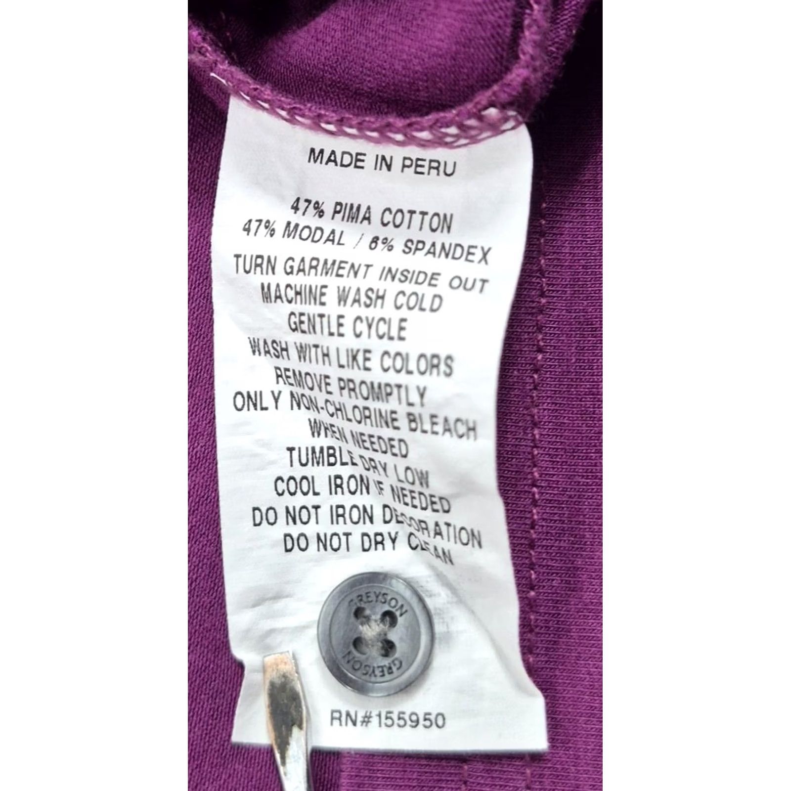 Vintage Greyson Polo Golf Shirt Mens Large Purple Pima Cotton Stretch Knit Long Sleeve Size US L / EU 52-54 / 3 - 7 Thumbnail