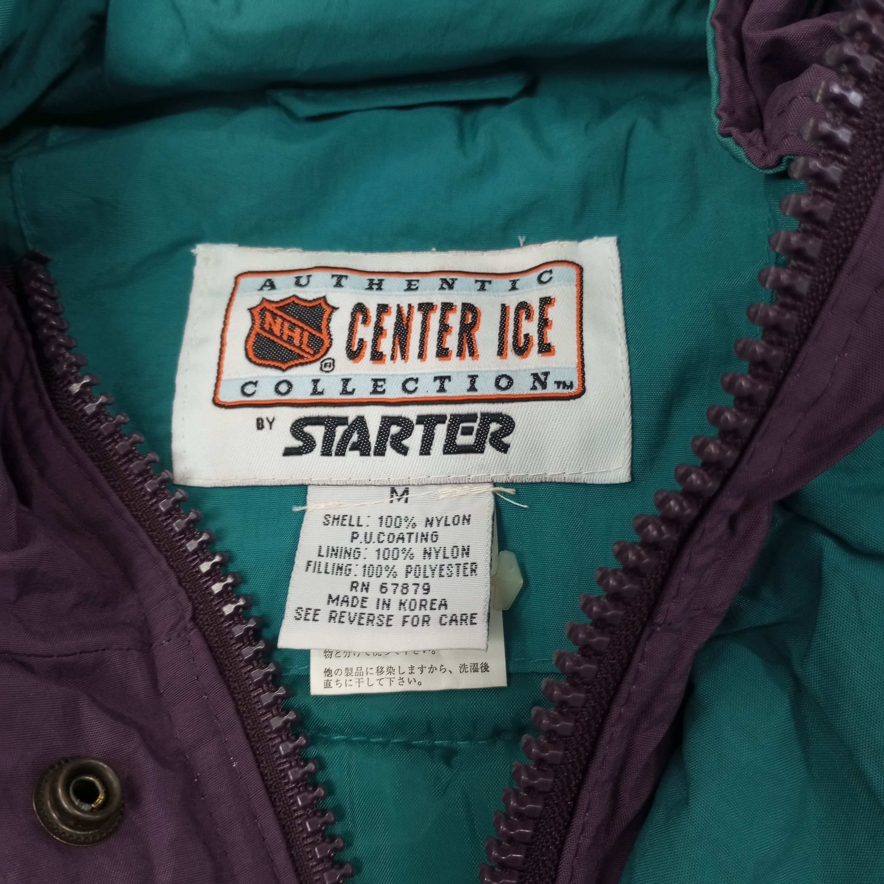 NHL Mighty Ducks Ice Hockey Team Starter Jacket c245n19 Size US XL / EU 56 / 4 - 7 Thumbnail