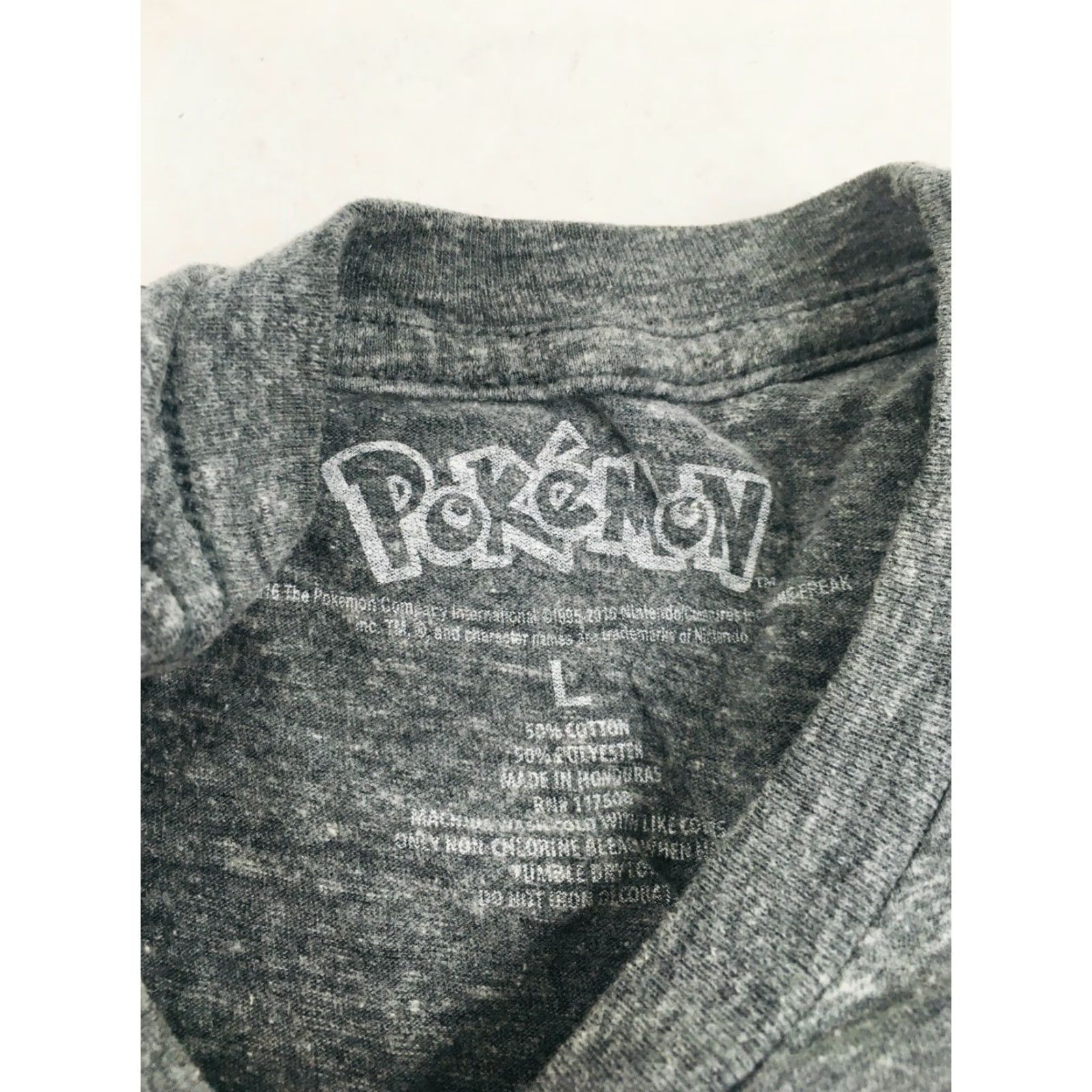 Logo 7 Pokemon T-Shirt Men's Gray Short Sleeve Pikachu Logo Round Neck Pullover Size L Size US L / EU 52-54 / 3 - 5 Thumbnail