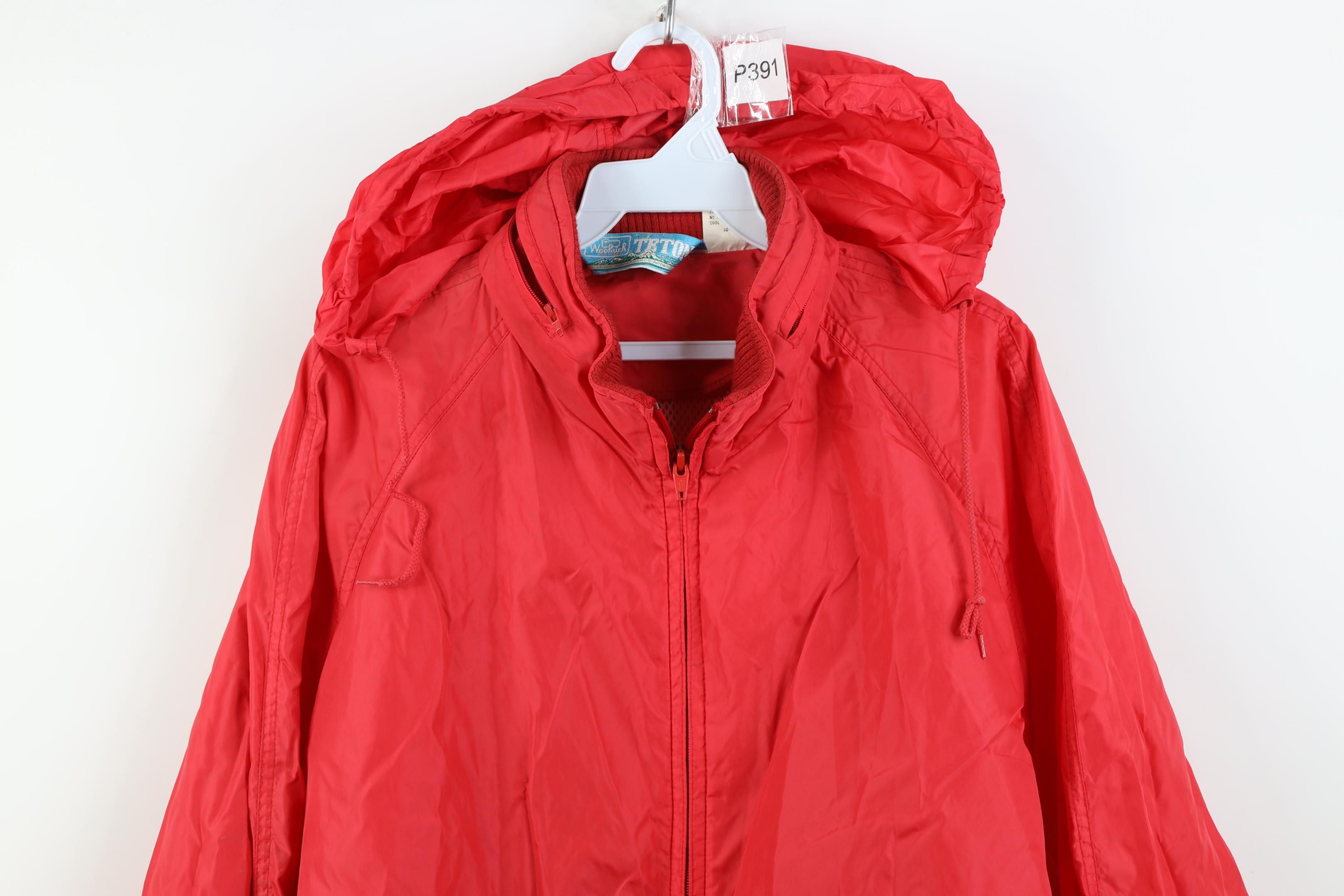 Woolrich Woolen Mills Vintage 90s Woolrich Hooded Full Zip Windbreaker Jacket Red Size US L / EU 52-54 / 3 - 2 Thumbnail
