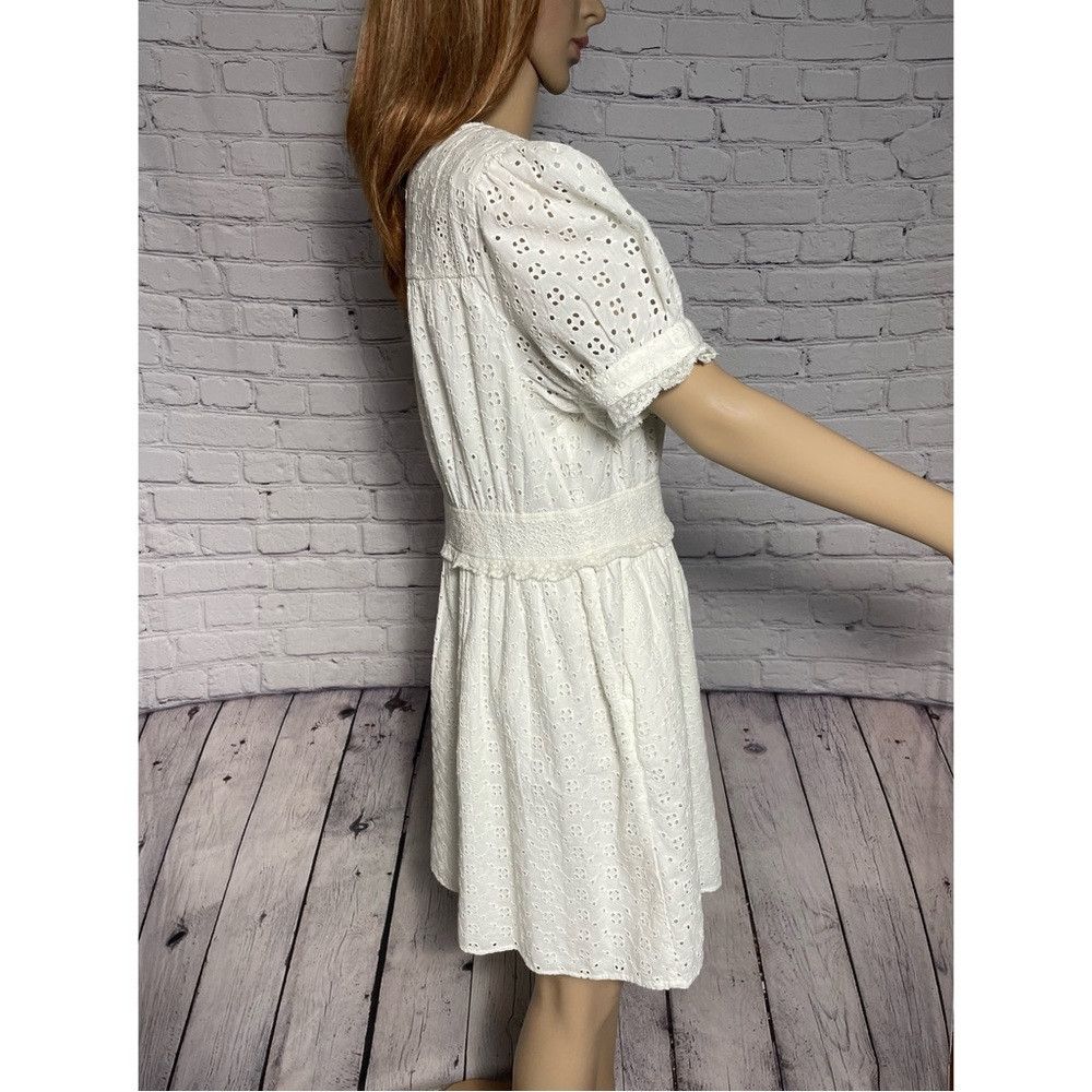 J.Crew NWT New $148 J.Crew Button-front White Mini Dress in Eyelet Size L / US 10 / IT 46 - 4 Thumbnail